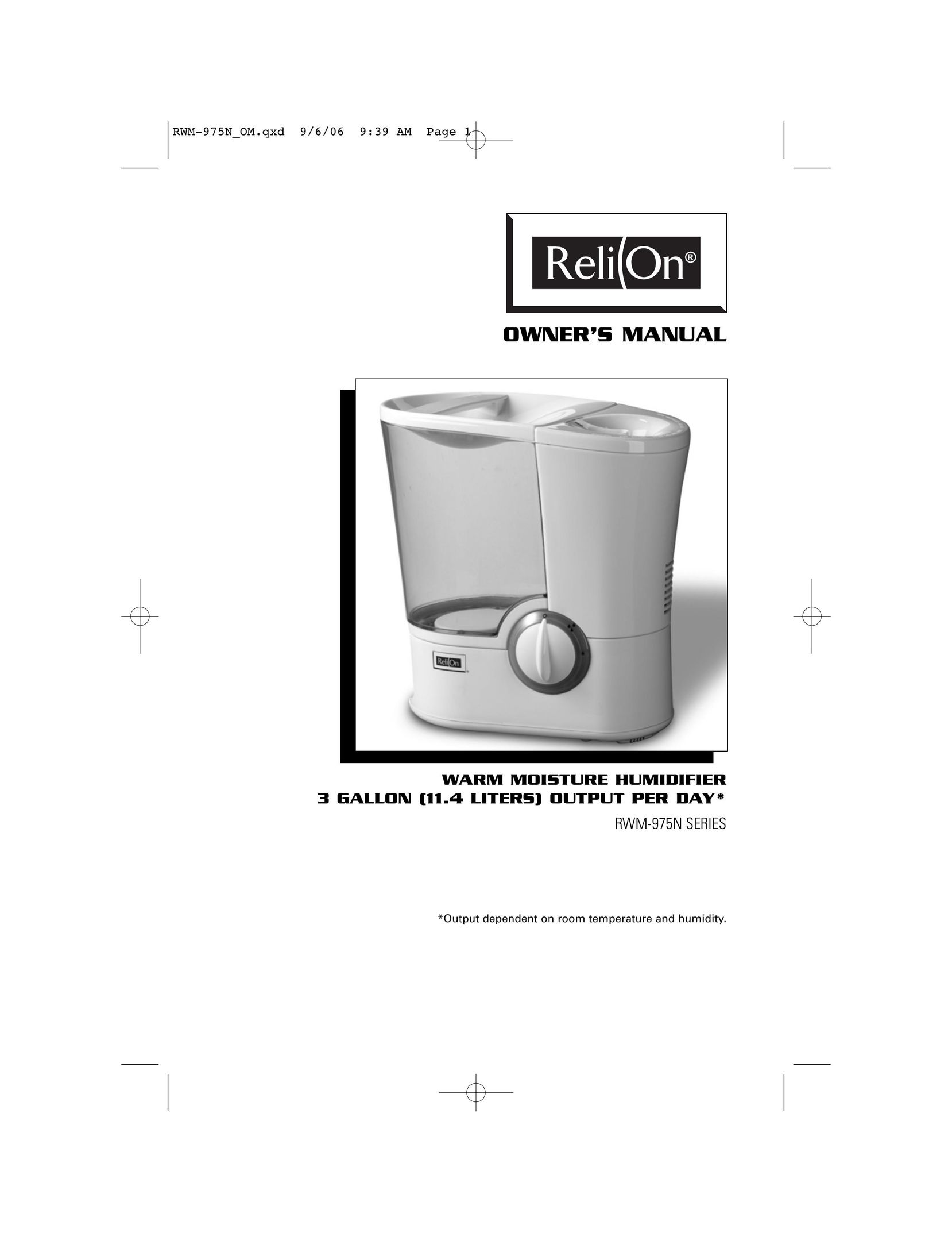 ReliOn RWM-975N Humidifier User Manual