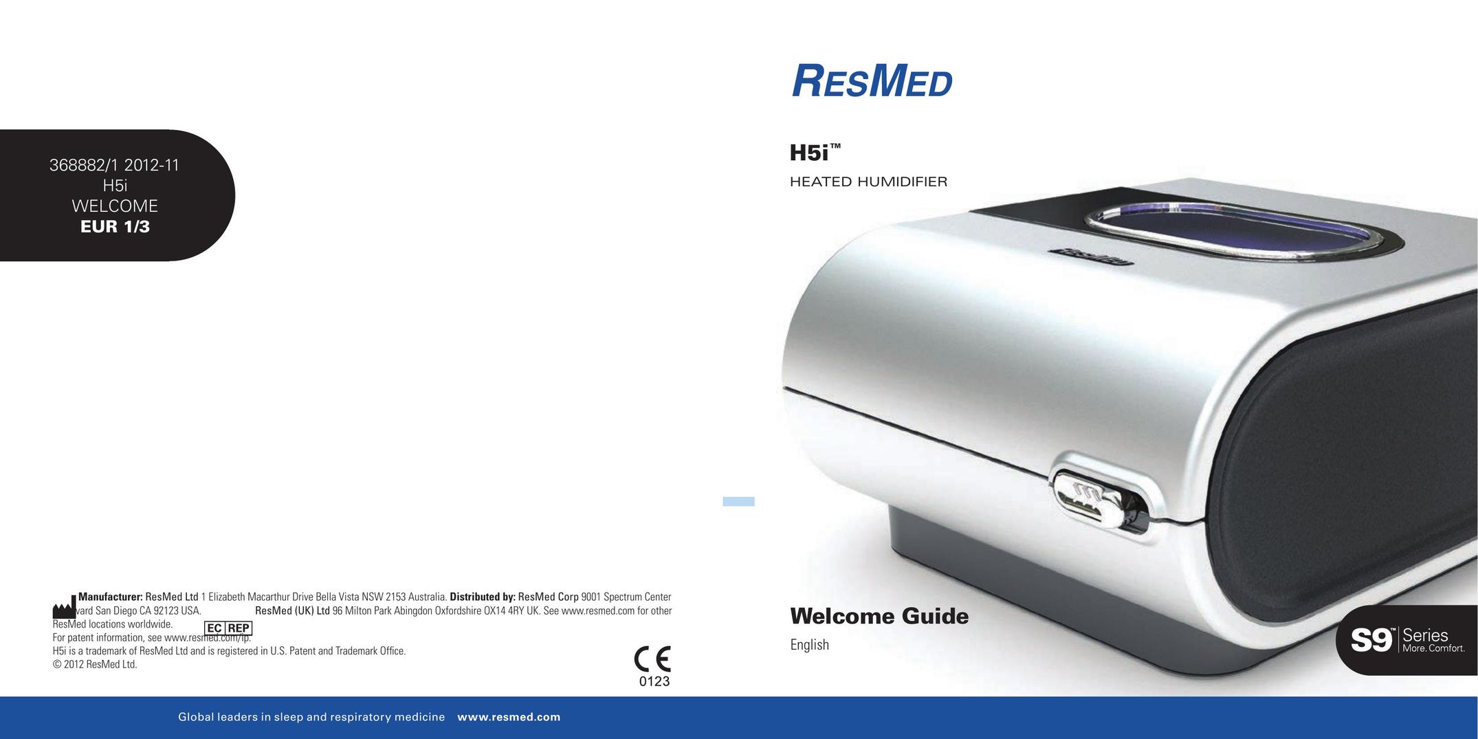 ResMed 368882/1 2012-11 H5i Humidifier User Manual