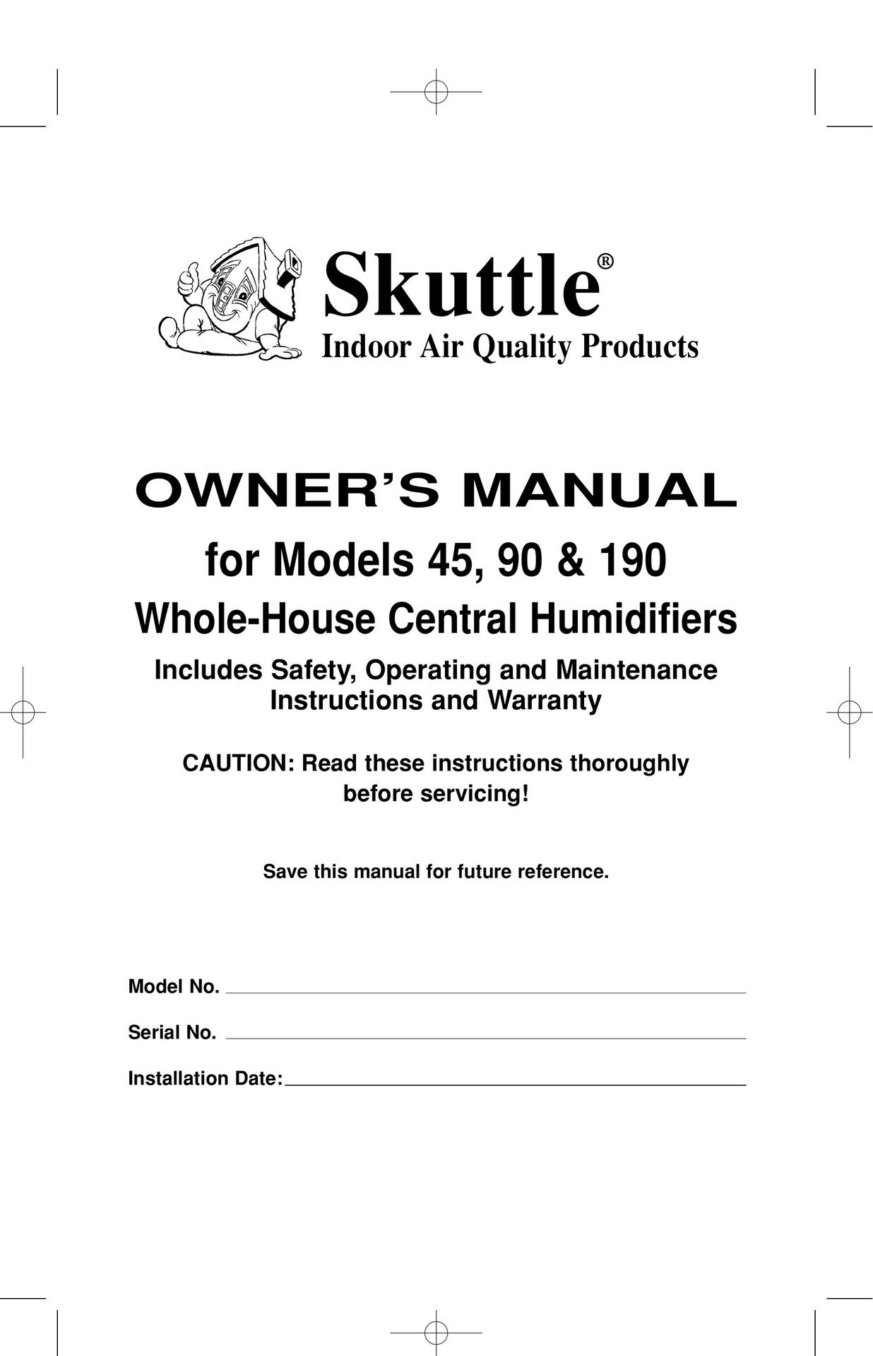 Skuttle Indoor Air Quality Products 45 Humidifier User Manual