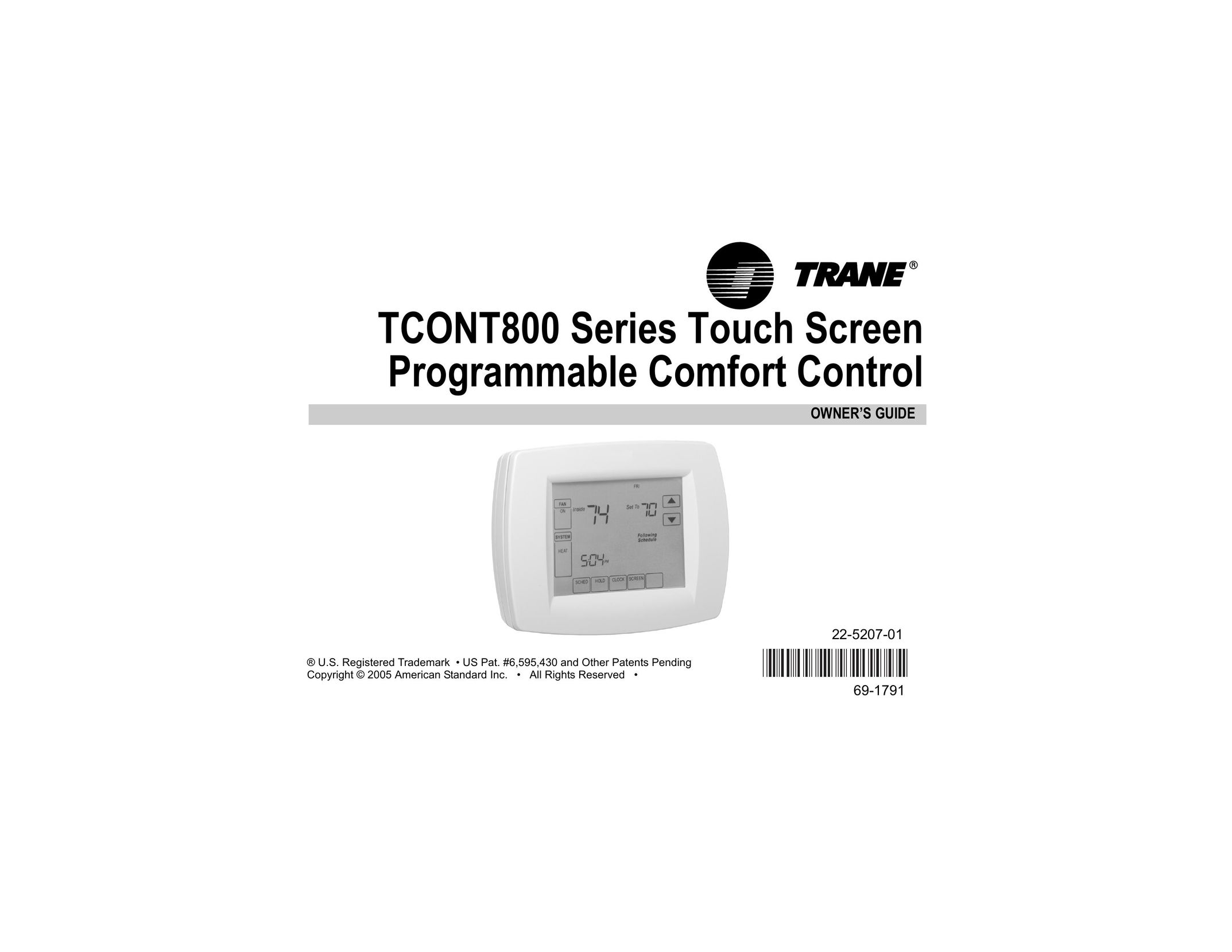Trane TCONT800 Humidifier User Manual
