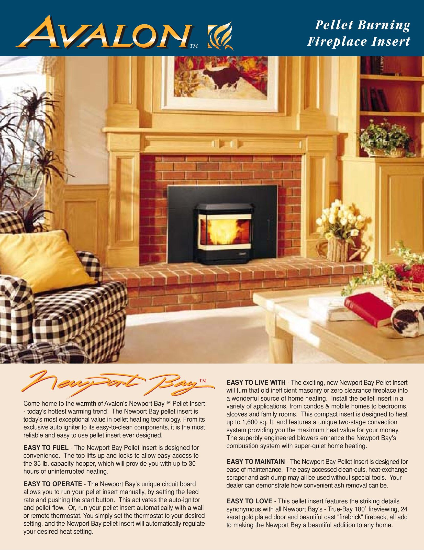 Avalon Stoves Newport Bay Indoor Fireplace User Manual