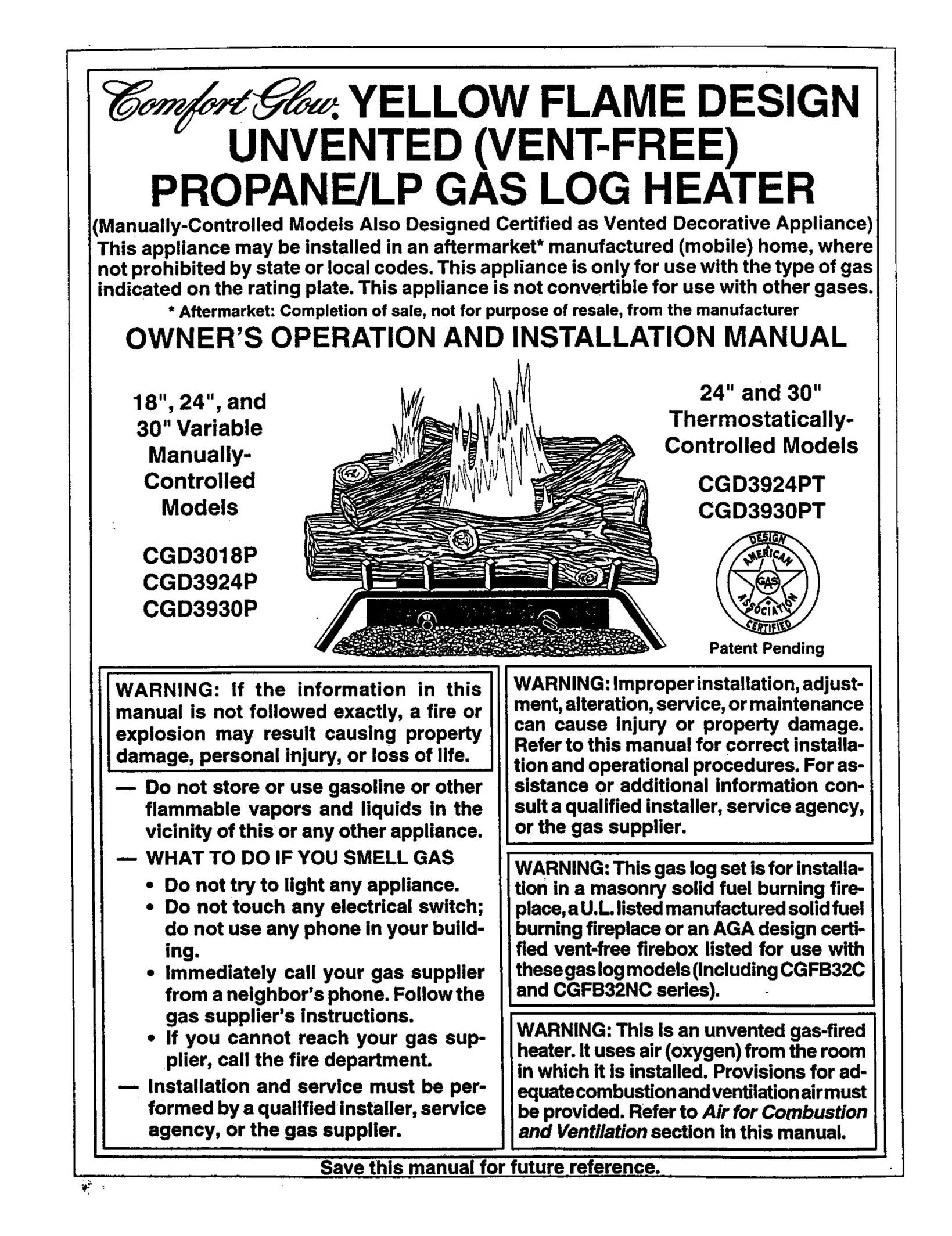 Desa Tech CGD3930PT Indoor Fireplace User Manual