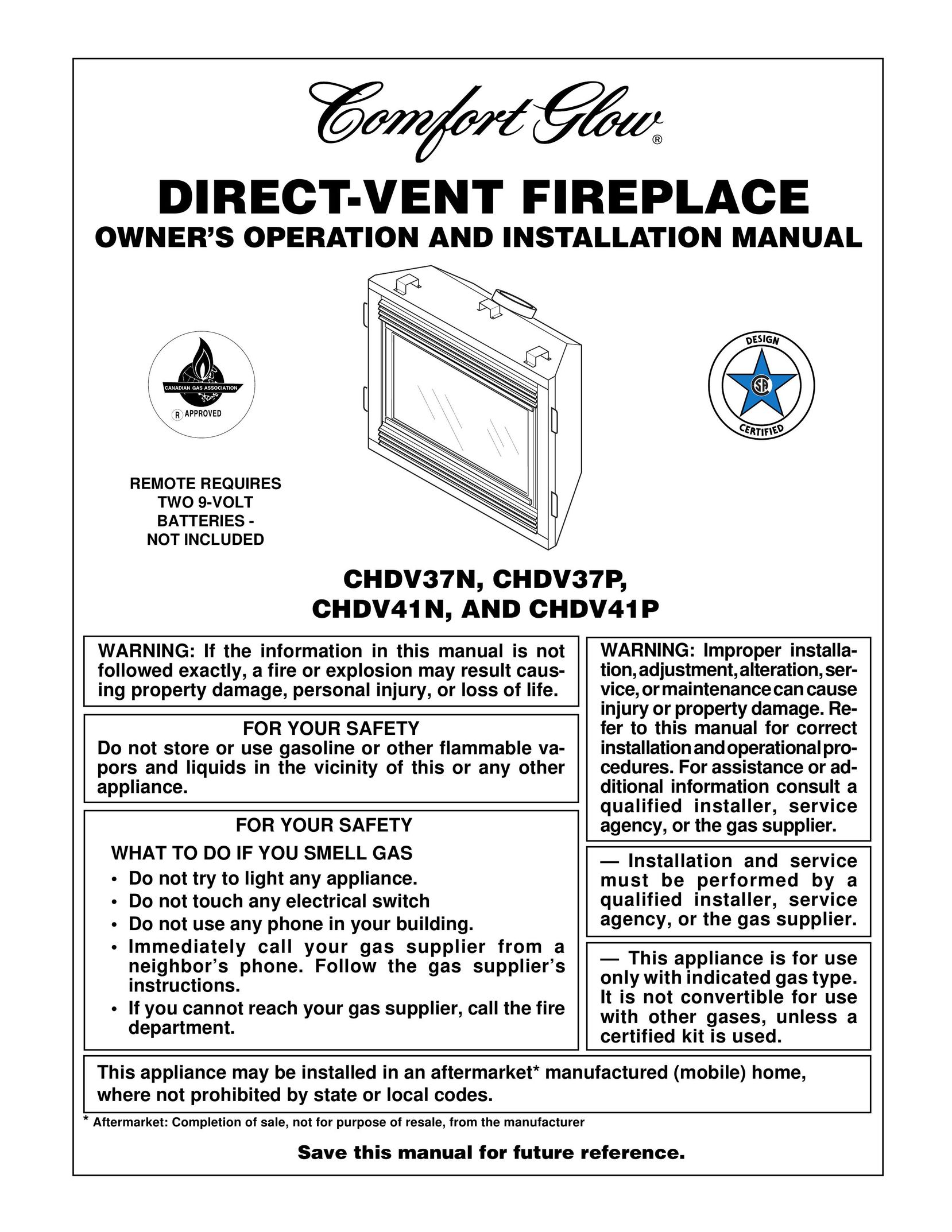 Desa Tech CHDV37N Indoor Fireplace User Manual