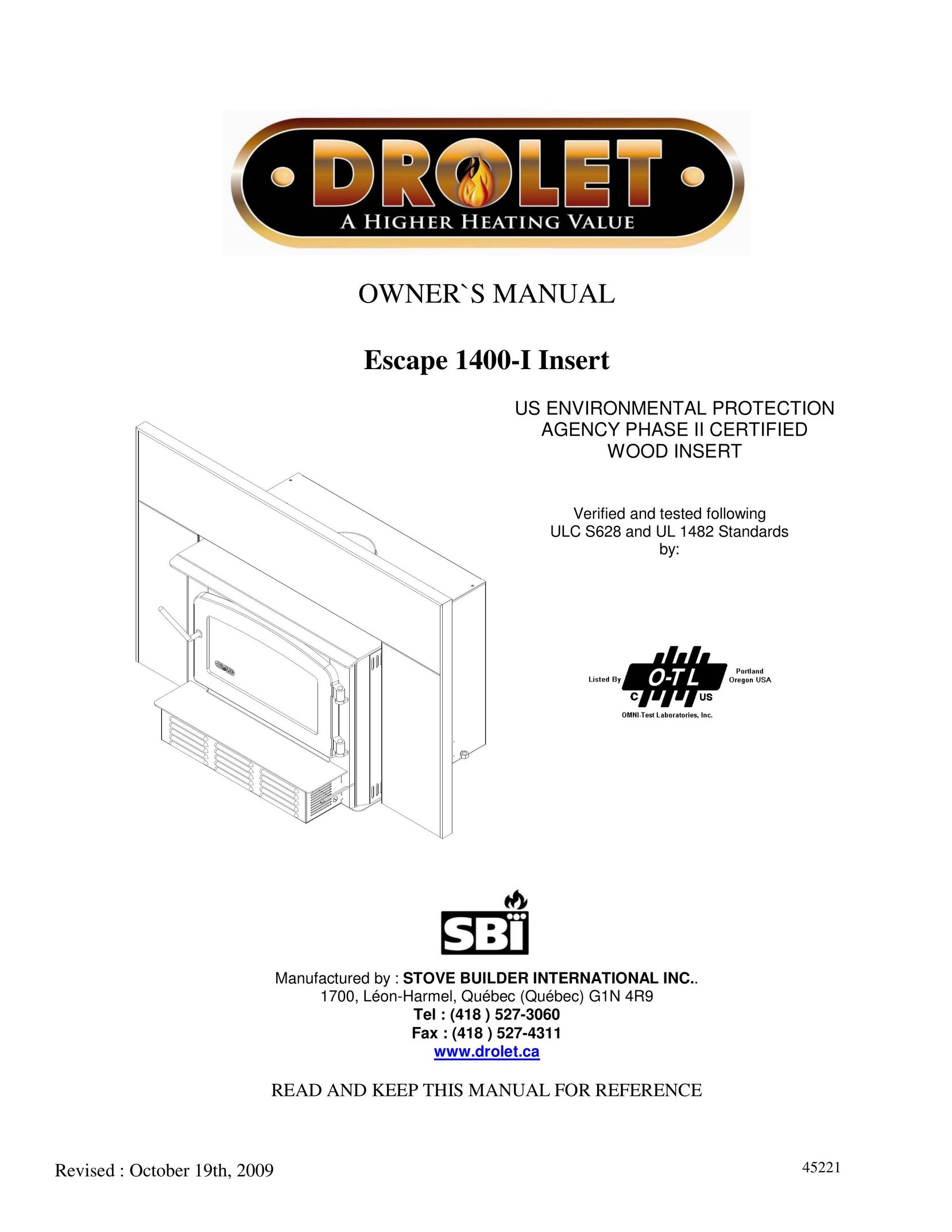 Drolet 45221 Indoor Fireplace User Manual