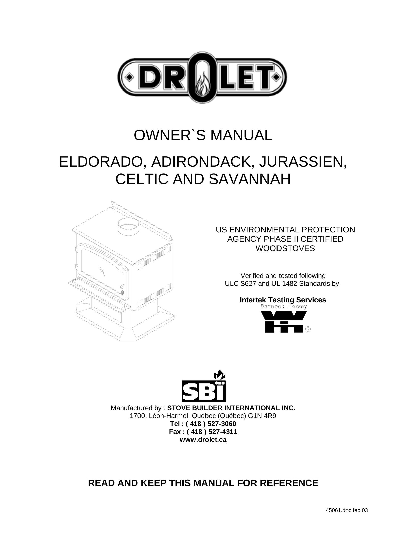 Drolet ElDorado Indoor Fireplace User Manual