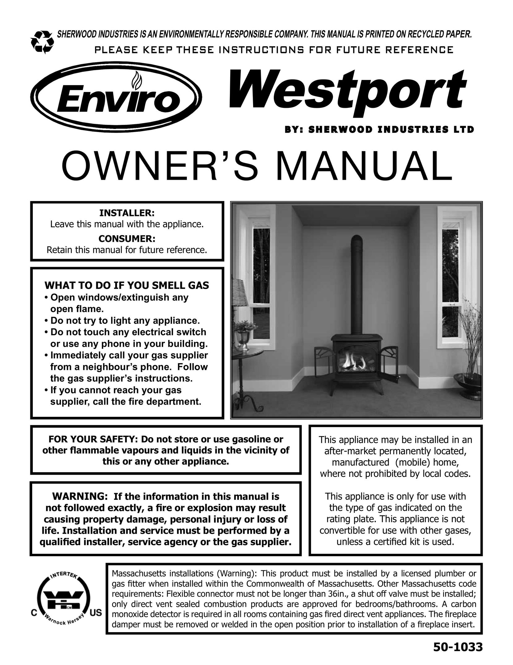 Enviro 50-1033 Indoor Fireplace User Manual