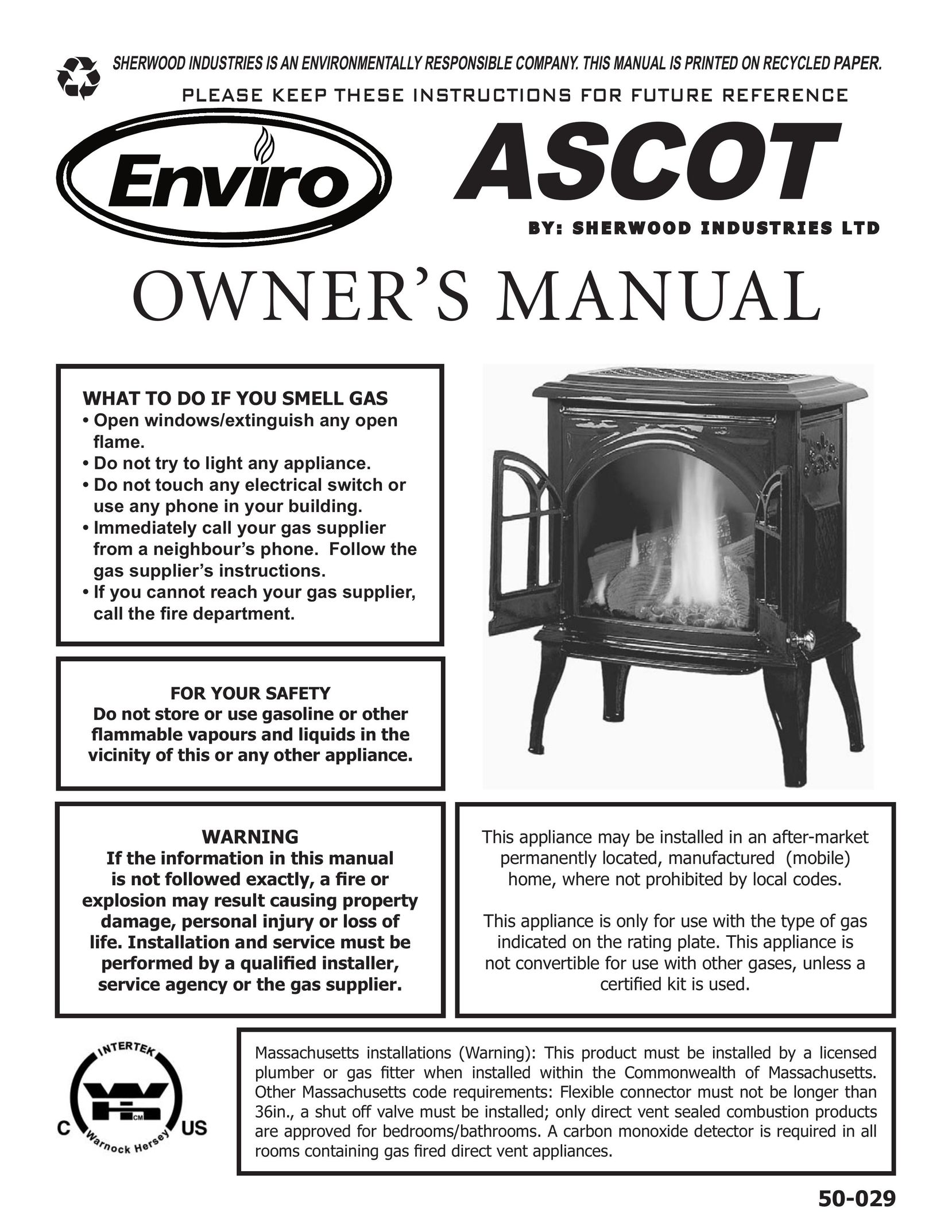Enviro Ascot Indoor Fireplace User Manual