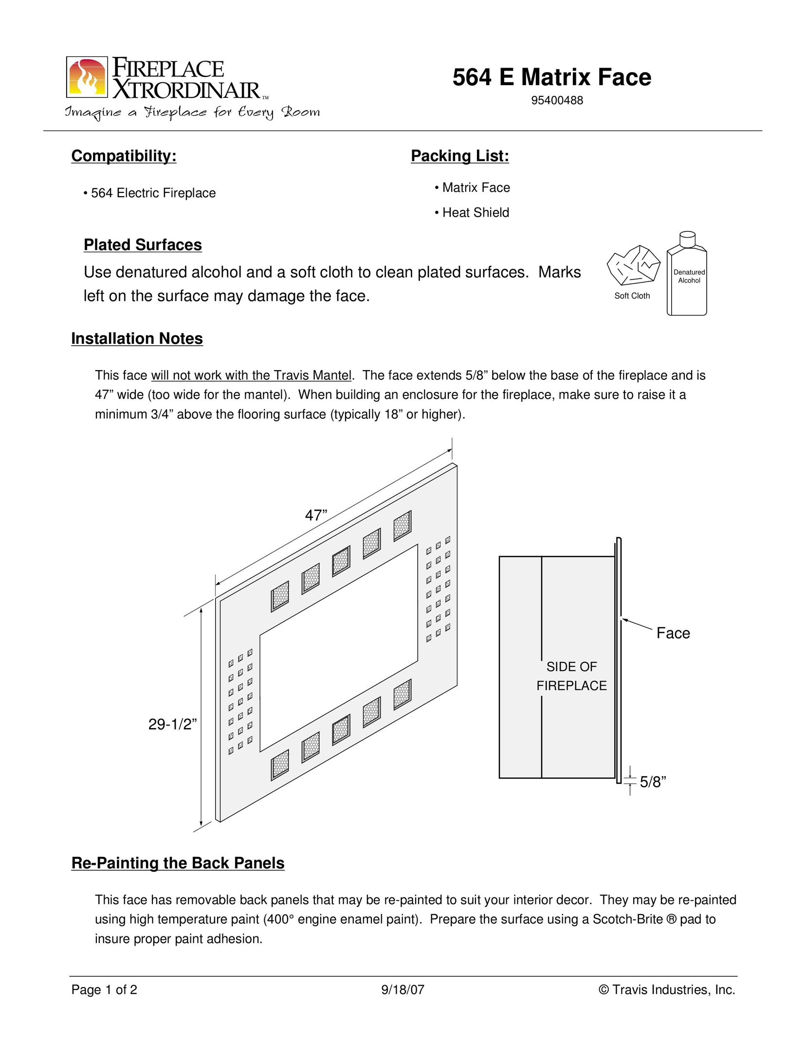 FireplaceXtrordinair 564 E Indoor Fireplace User Manual