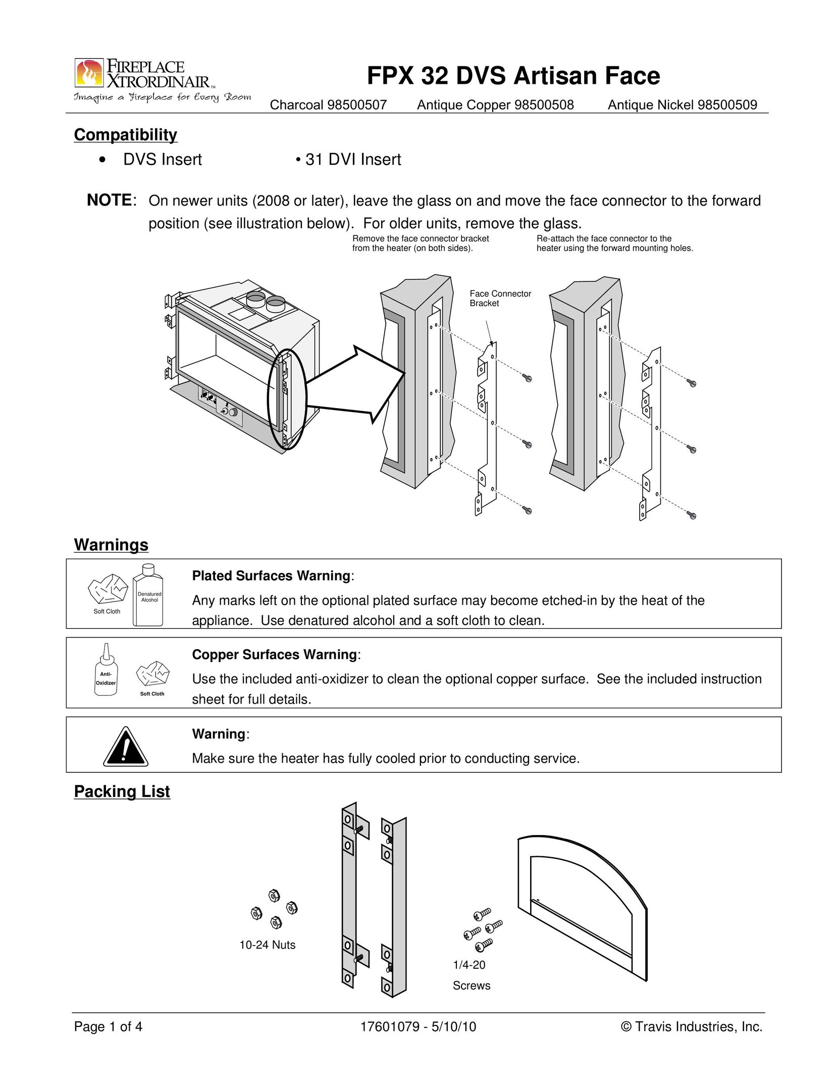 FireplaceXtrordinair 98500507 Indoor Fireplace User Manual