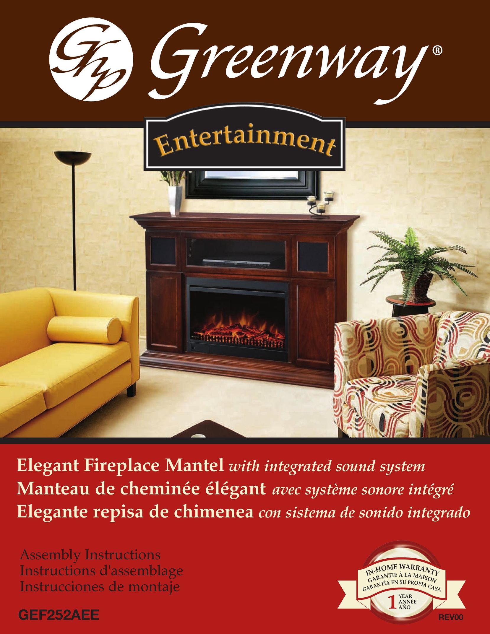 Greenway Home Products GEF252AEE Indoor Fireplace User Manual