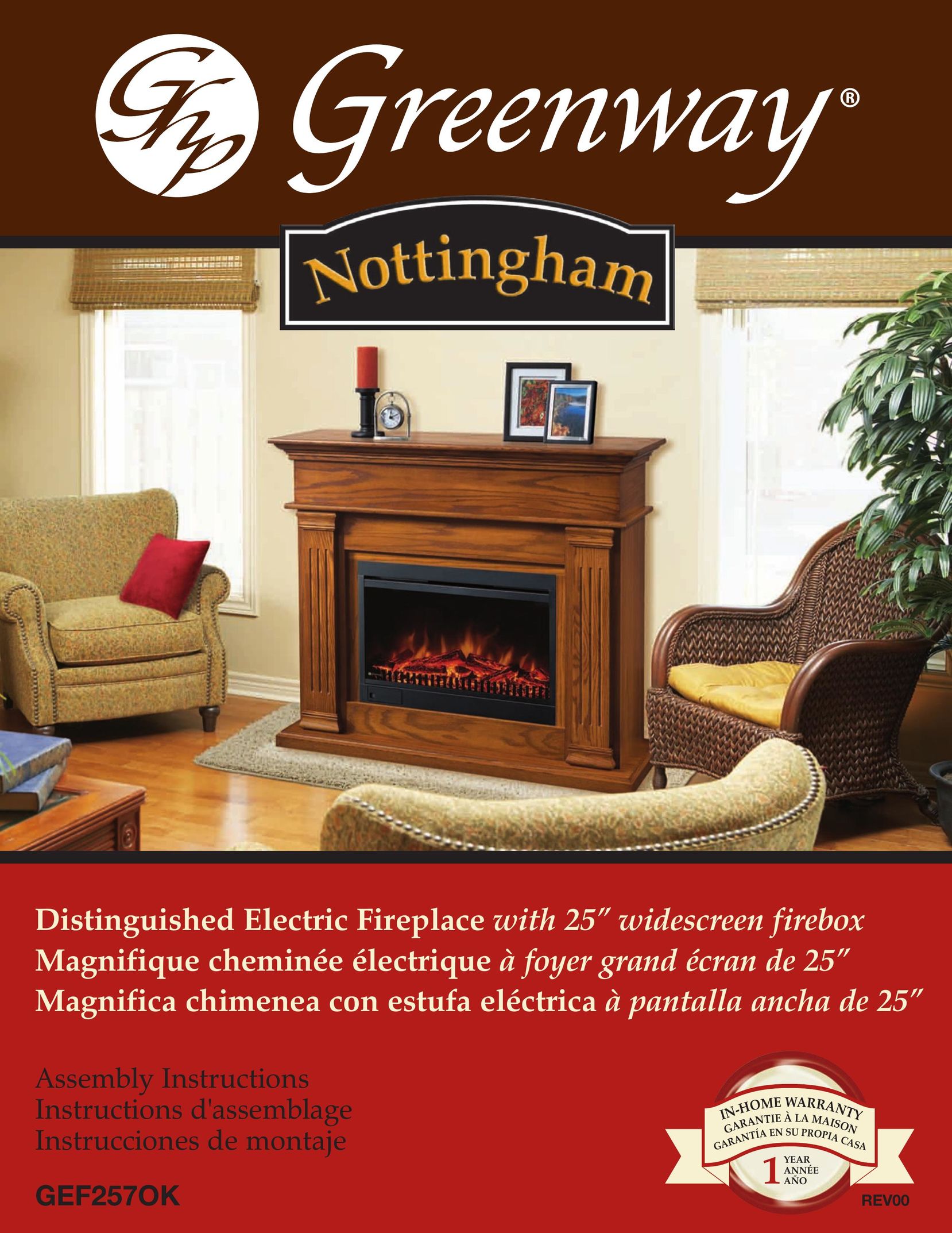 Greenway Home Products GEF257OK Indoor Fireplace User Manual
