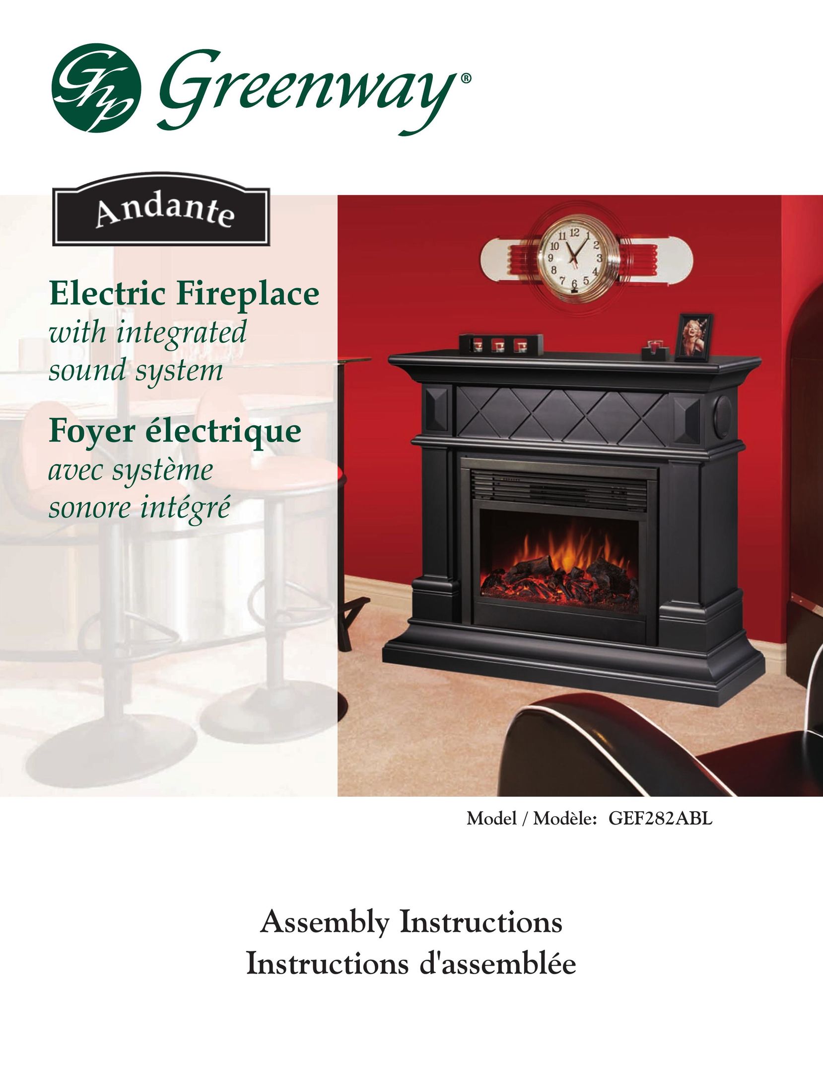 Greenway Home Products GEF282ABL Indoor Fireplace User Manual