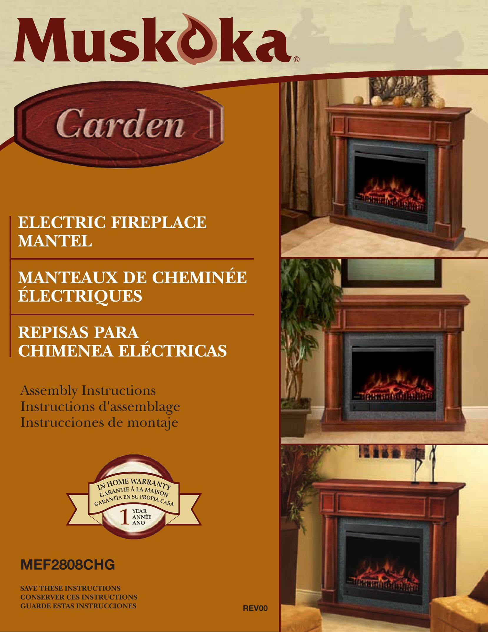 Greenway Home Products MEF2808CHG Indoor Fireplace User Manual
