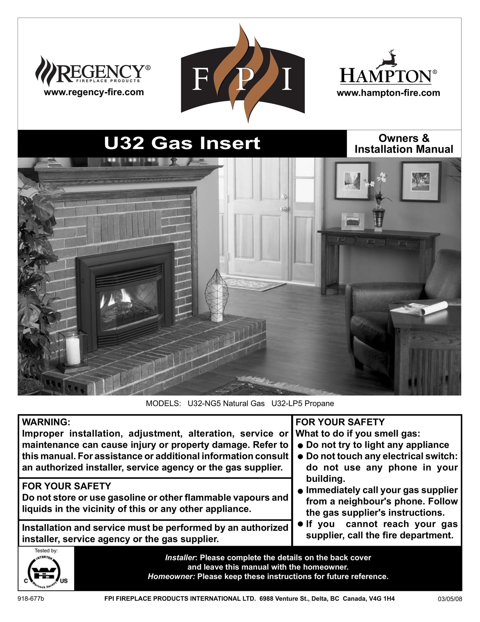 Hampton Direct U32 Indoor Fireplace User Manual