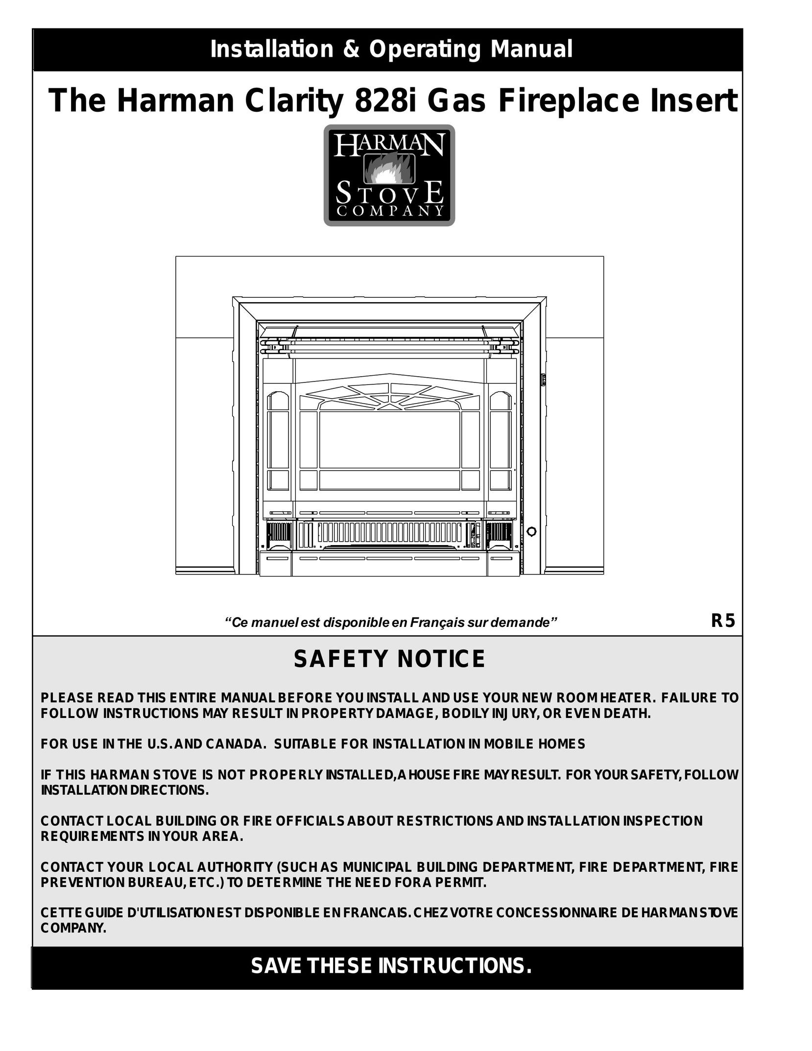 Harman Stove Company 828i Indoor Fireplace User Manual