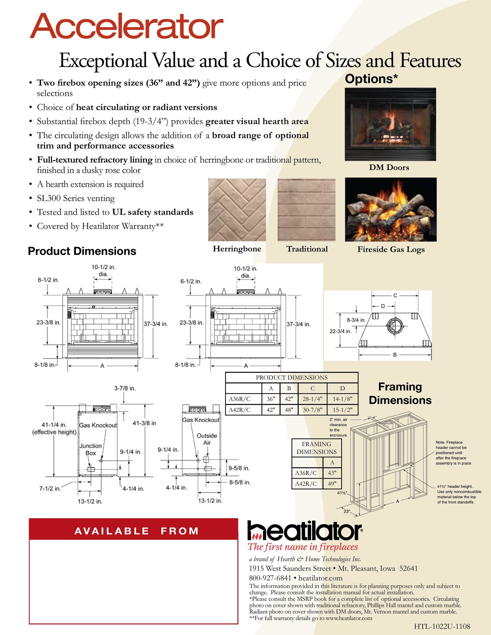 Hearth and Home Technologies 4 14-1/8 Indoor Fireplace User Manual