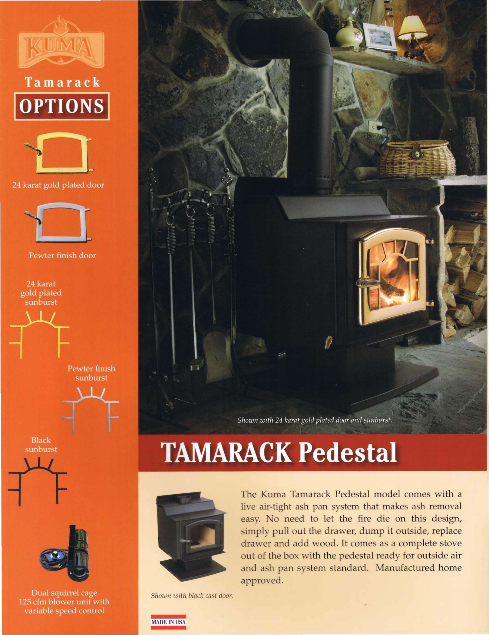 Kuma Stoves Tamarack Pedestal Indoor Fireplace User Manual