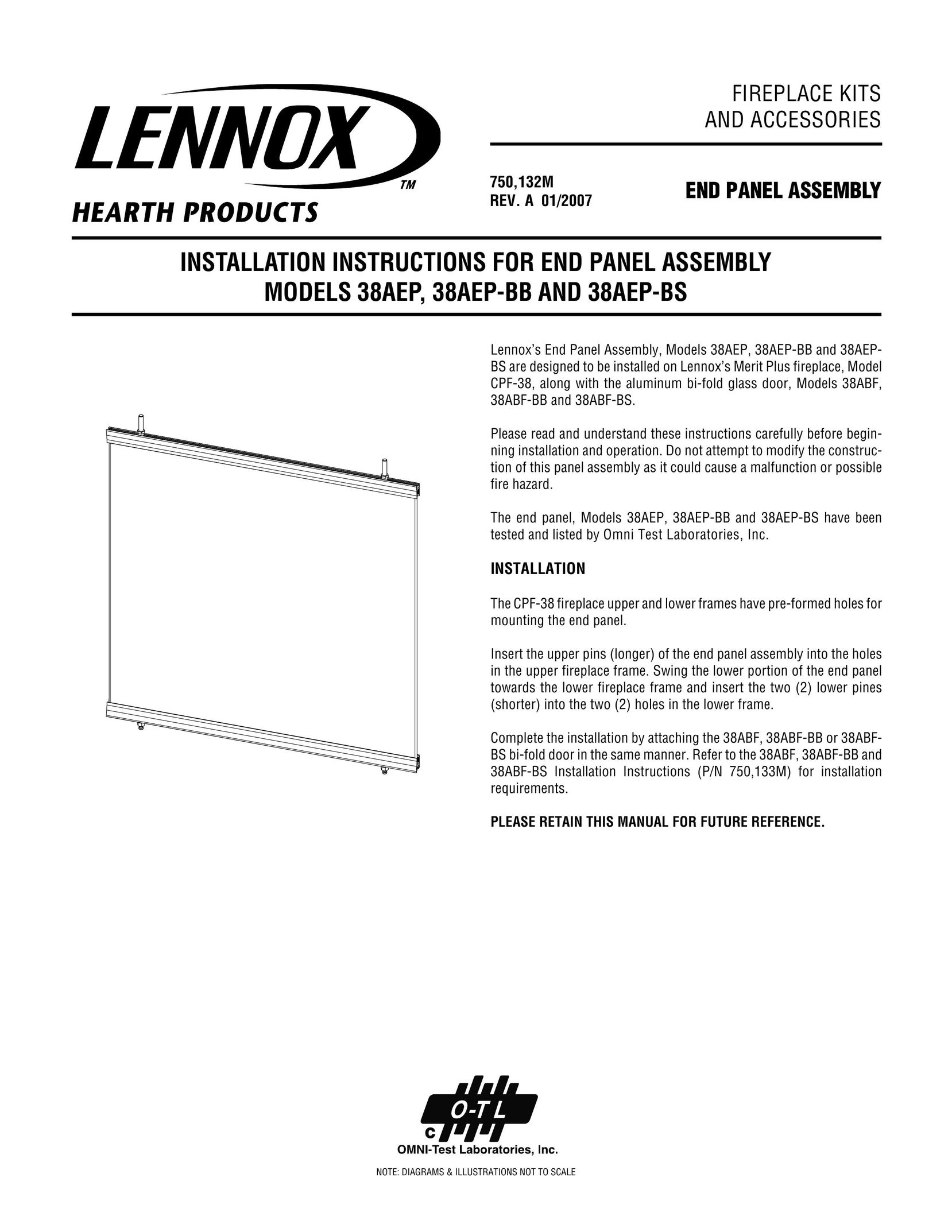 Lennox Hearth 38AEP-BS Indoor Fireplace User Manual