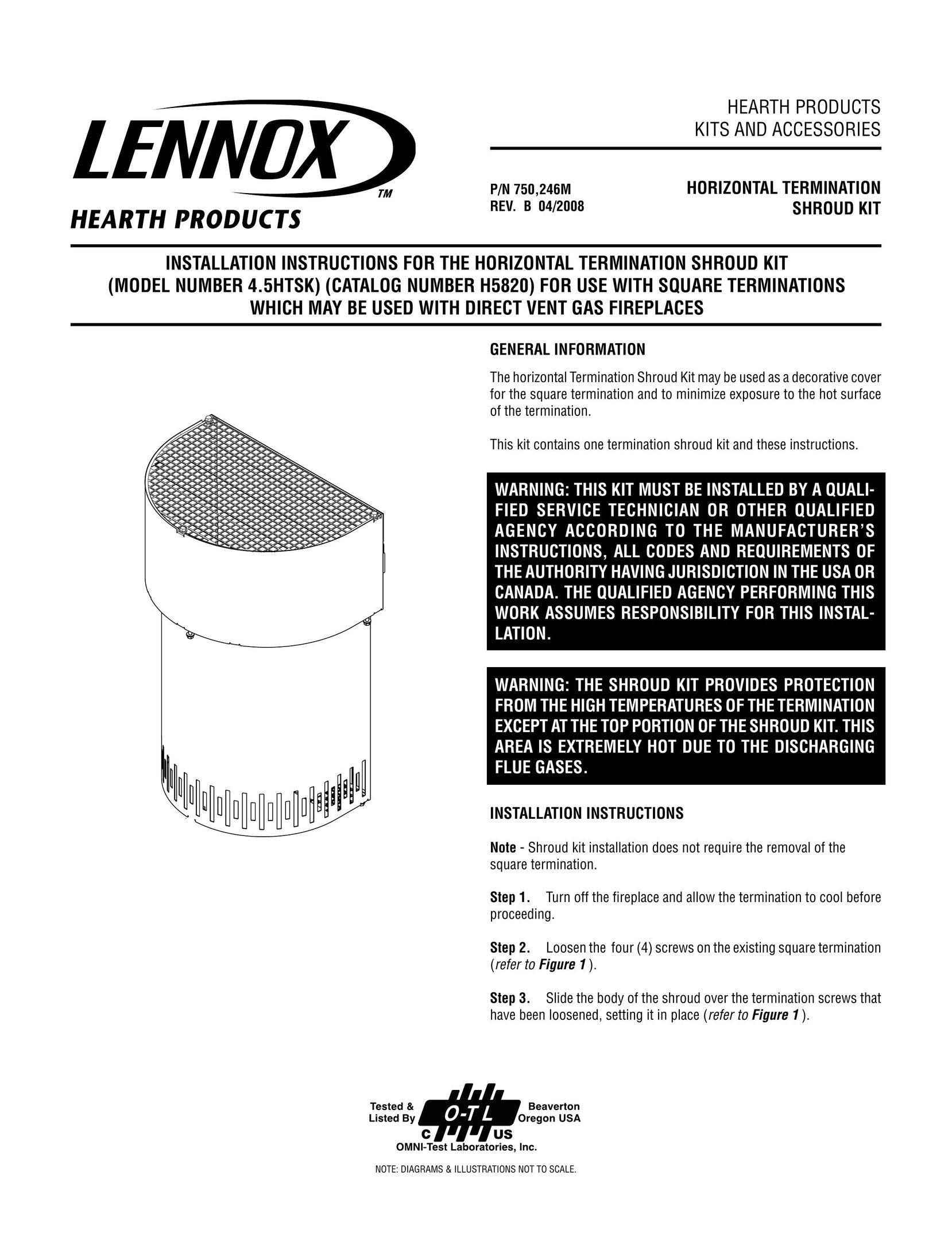 Lennox Hearth 4.5HTSK Indoor Fireplace User Manual