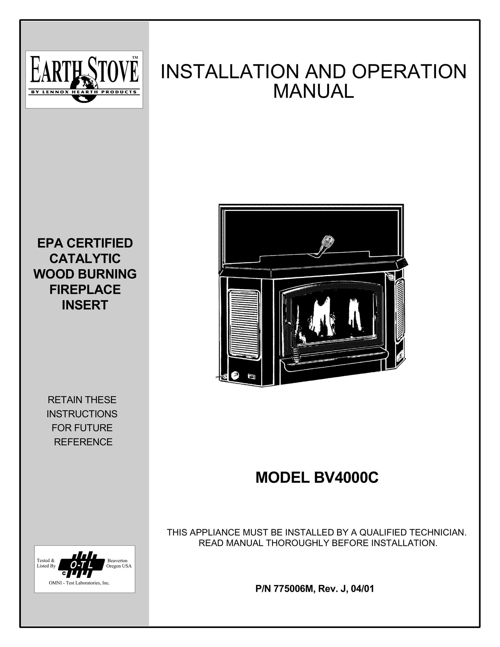 Lennox International Inc. BV4000C Indoor Fireplace User Manual