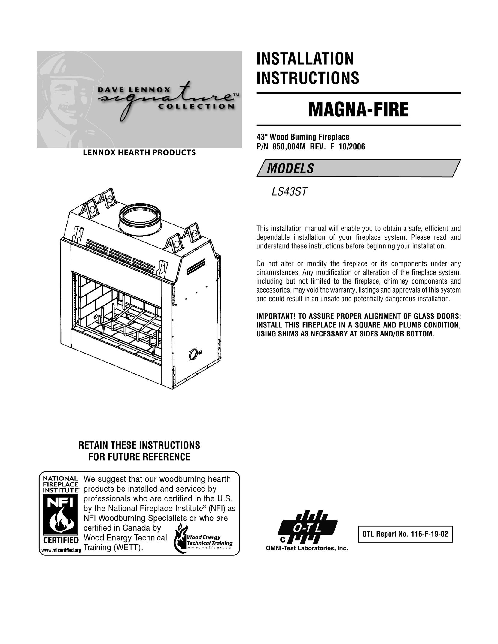 LG Electronics LS43ST Indoor Fireplace User Manual
