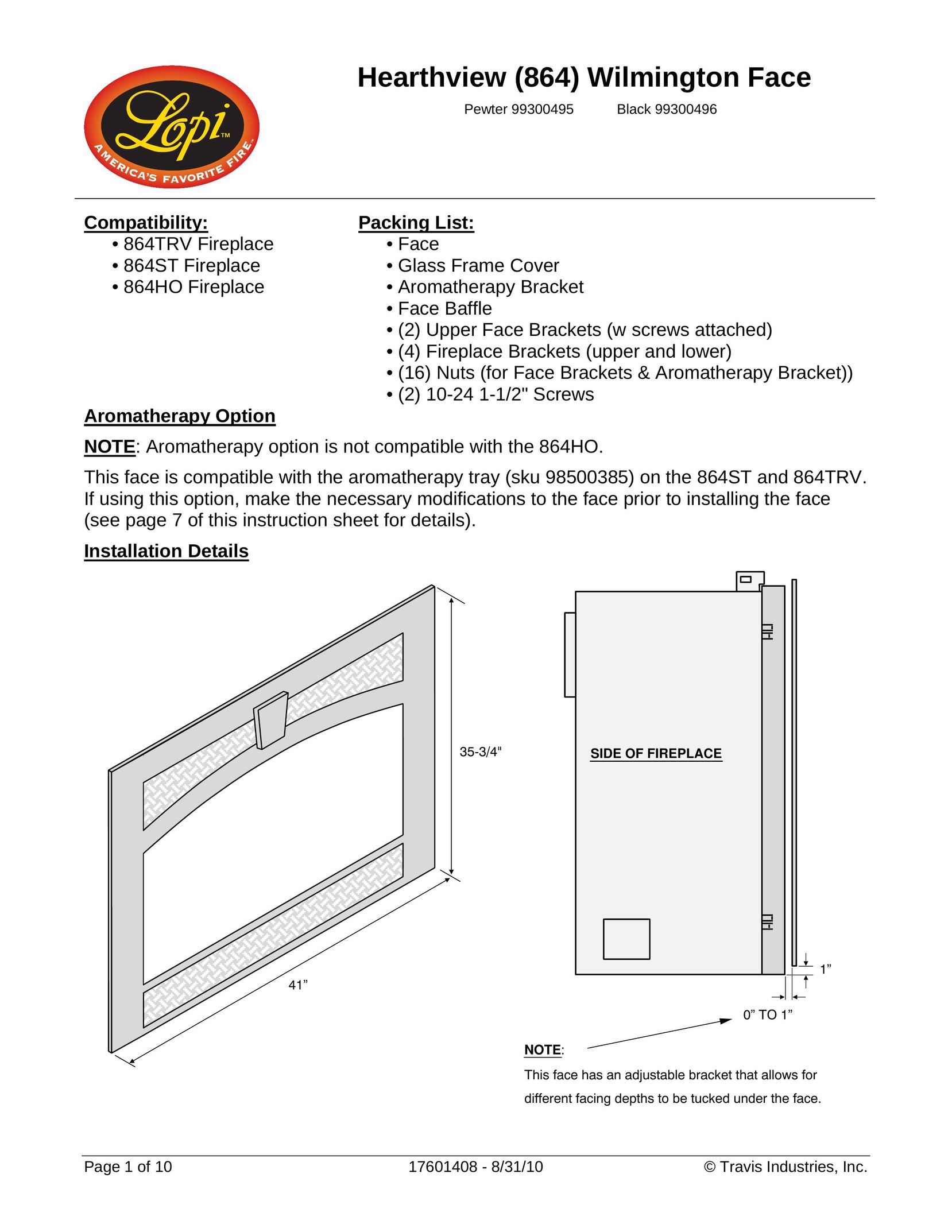 Lopi BLACK 99300496 Indoor Fireplace User Manual