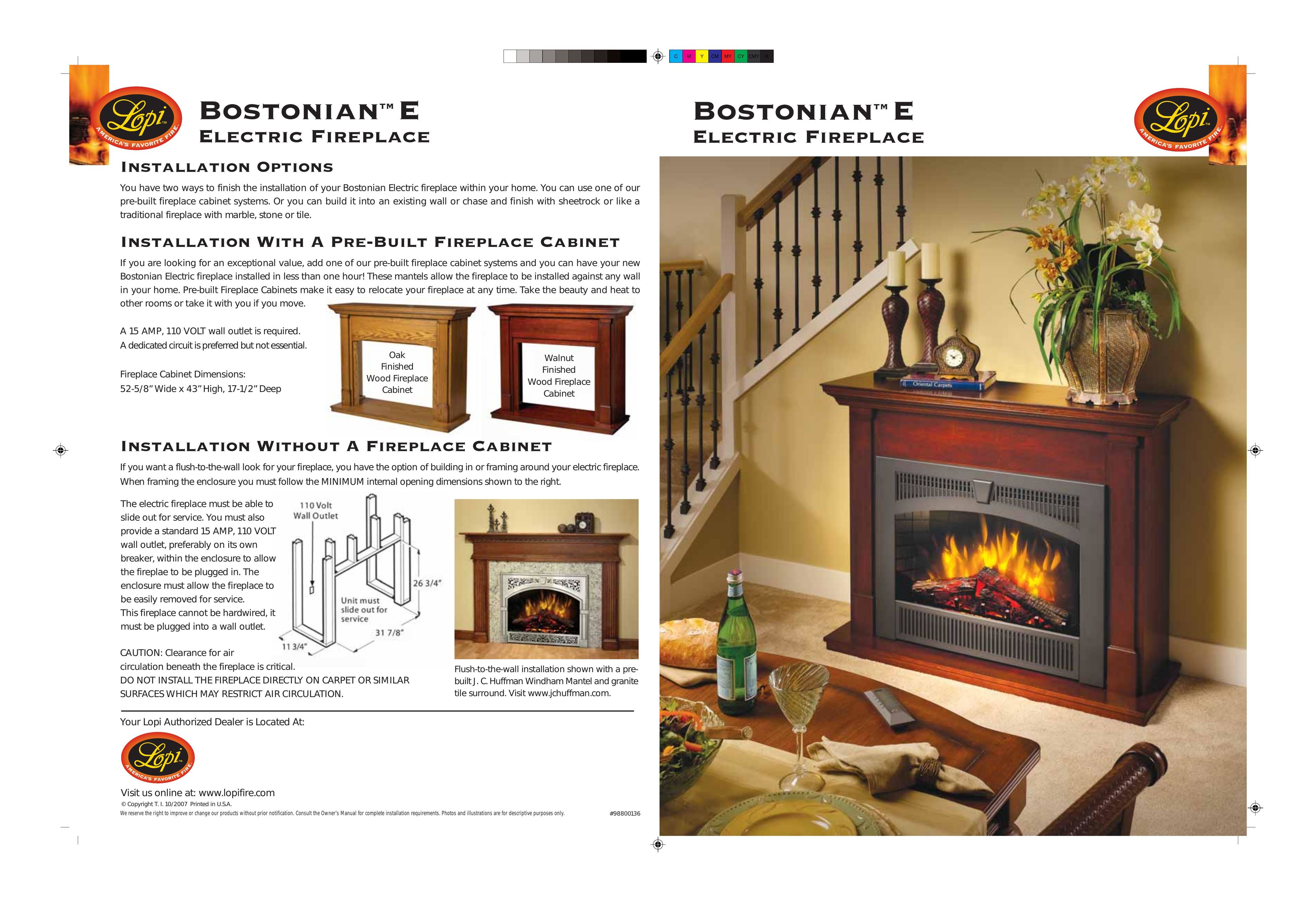 Lopi Bostonian E Indoor Fireplace User Manual