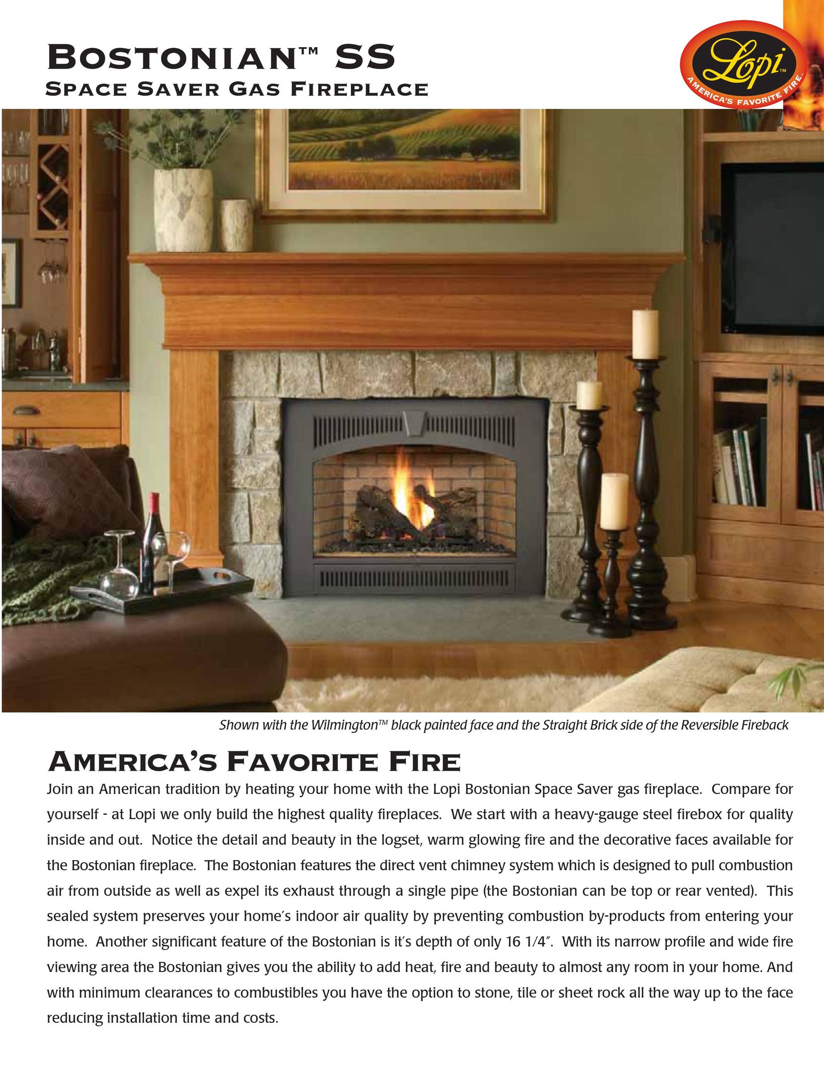Lopi Bostonian SS Indoor Fireplace User Manual