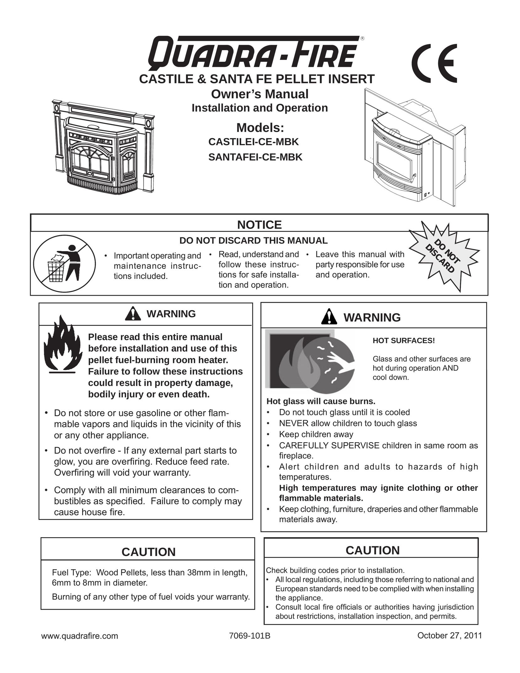 Quadra-Fire CASTILEI-CE-MBK Indoor Fireplace User Manual