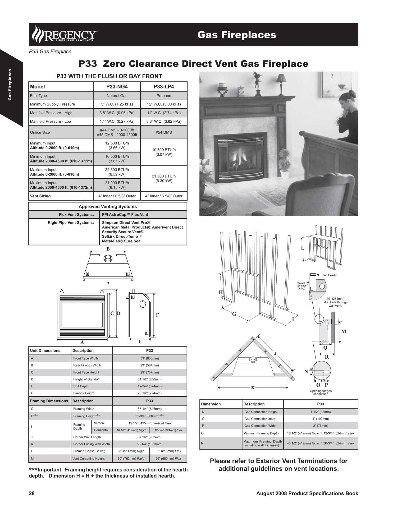 Regency 946-523/P Indoor Fireplace User Manual