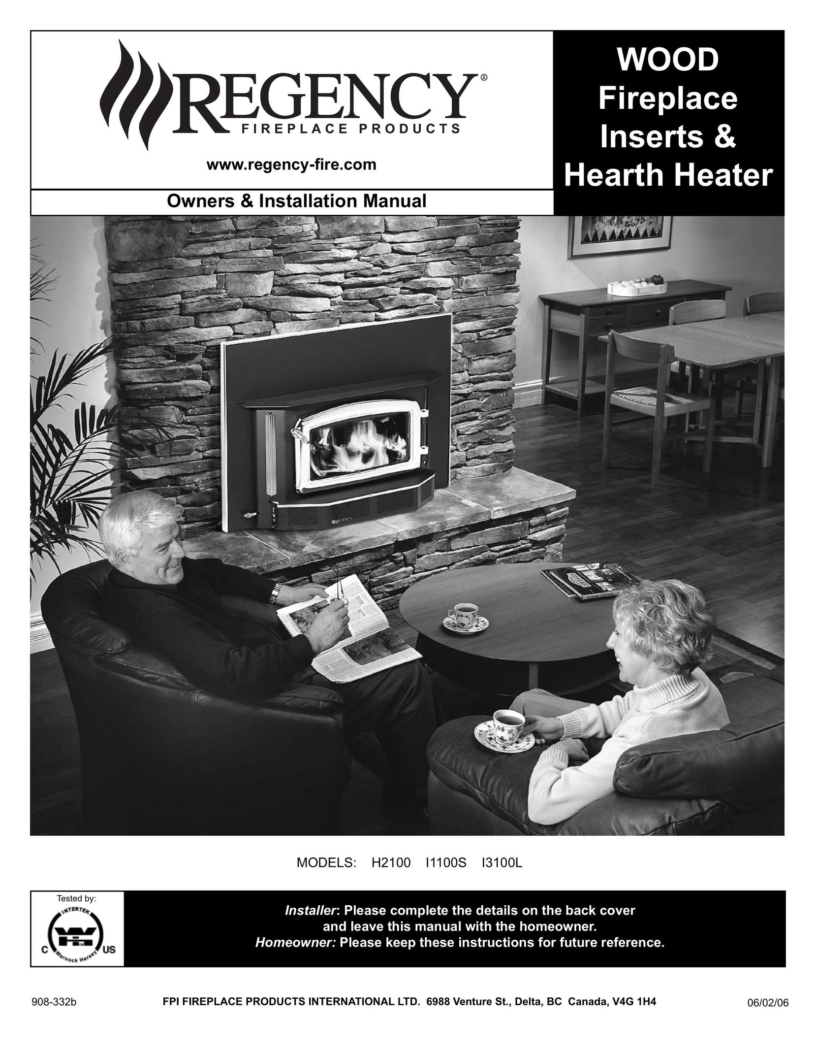 Regency I3100L Indoor Fireplace User Manual