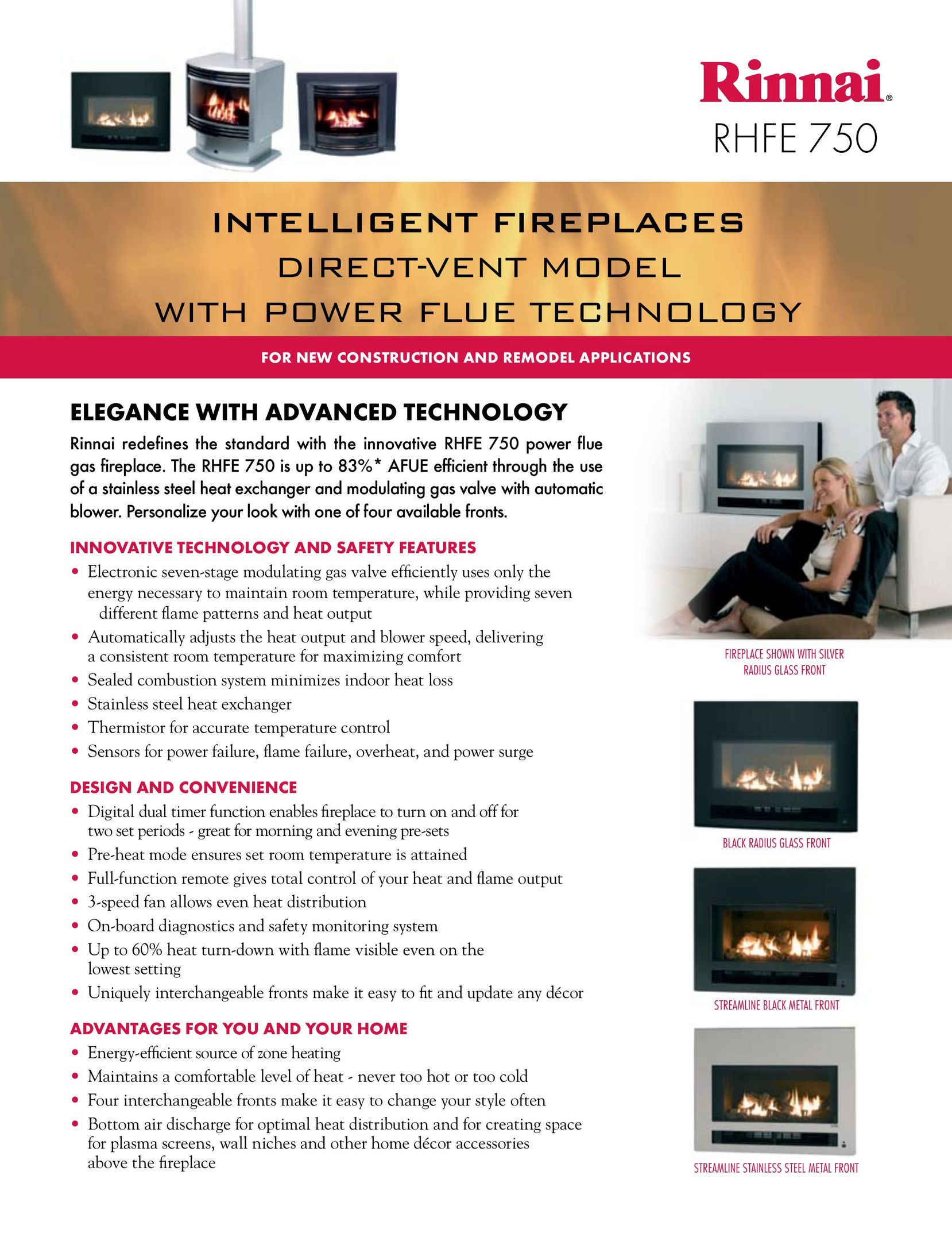 Rinnai RHFE 750 Indoor Fireplace User Manual