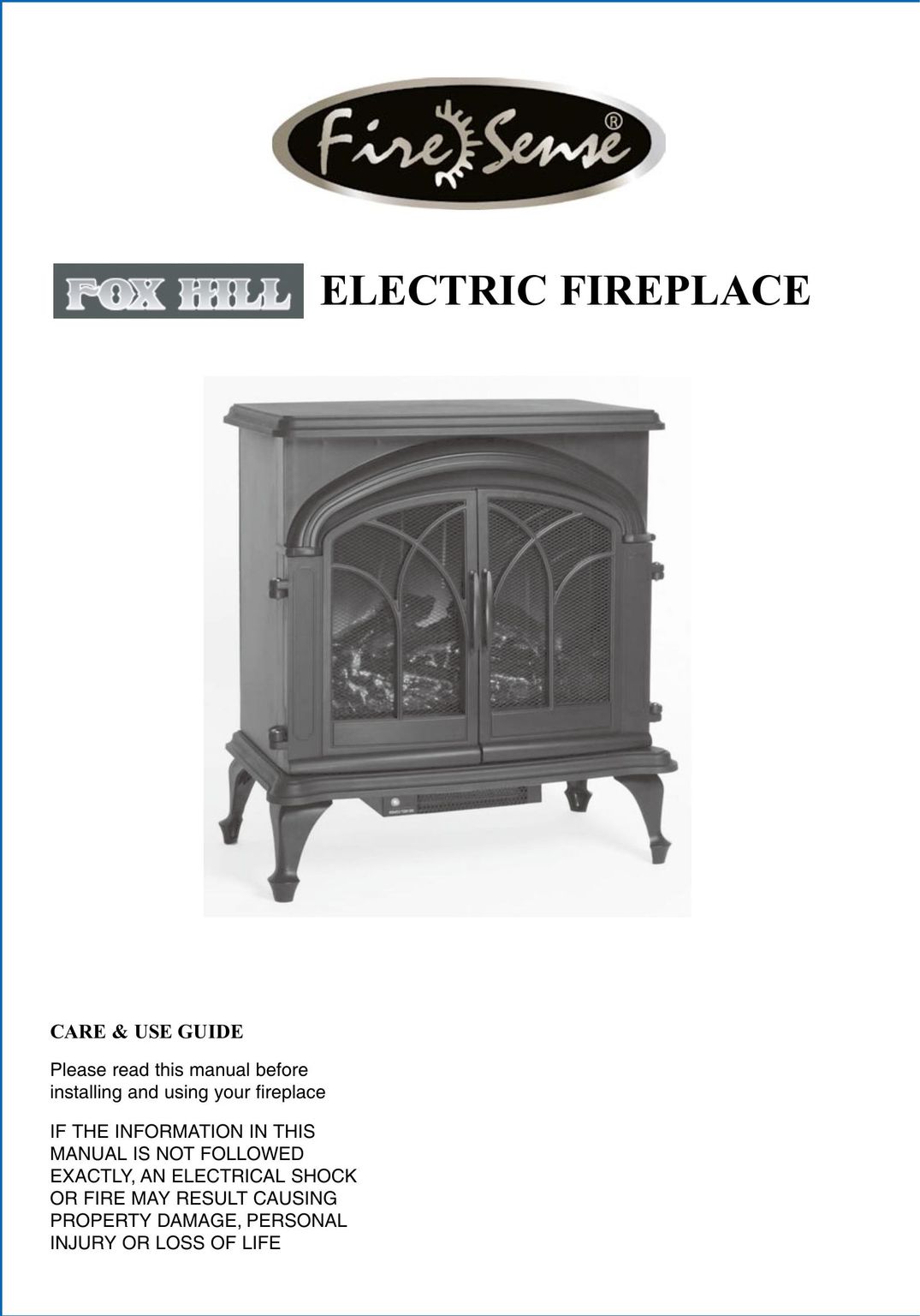 Well Traveled Living 60354 Indoor Fireplace User Manual