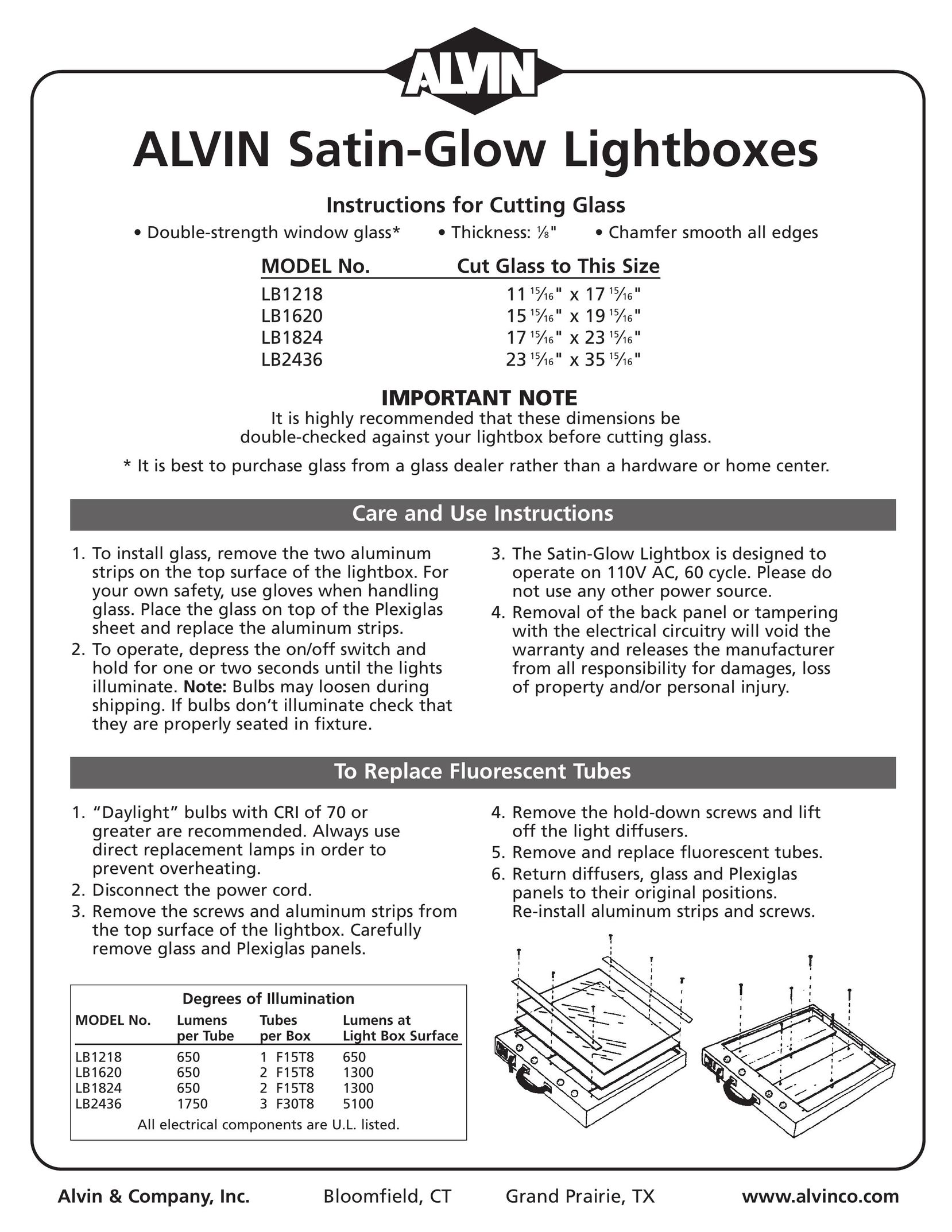 Alvin LB1620 Indoor Furnishings User Manual