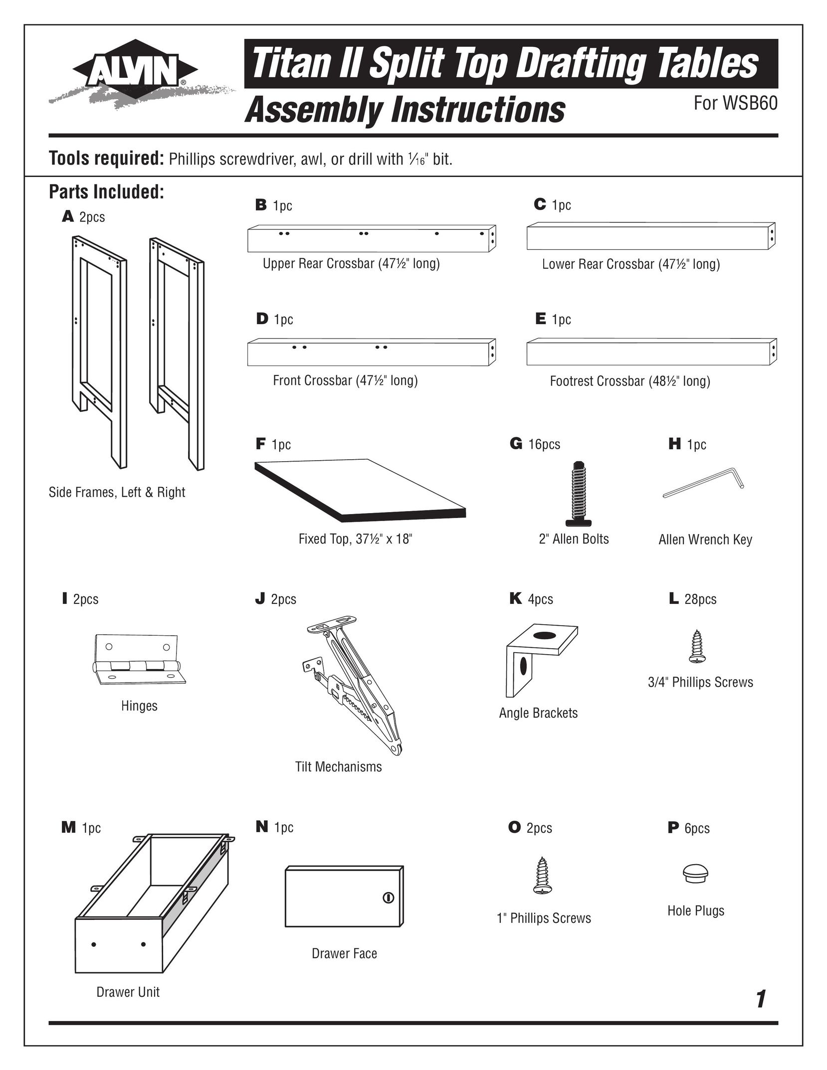 Alvin Titan II Indoor Furnishings User Manual