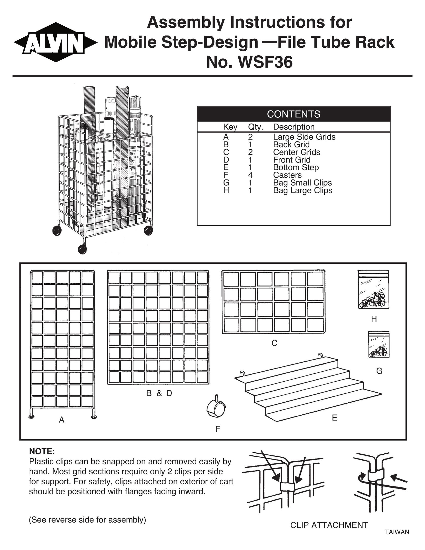 Alvin WSF36 Indoor Furnishings User Manual