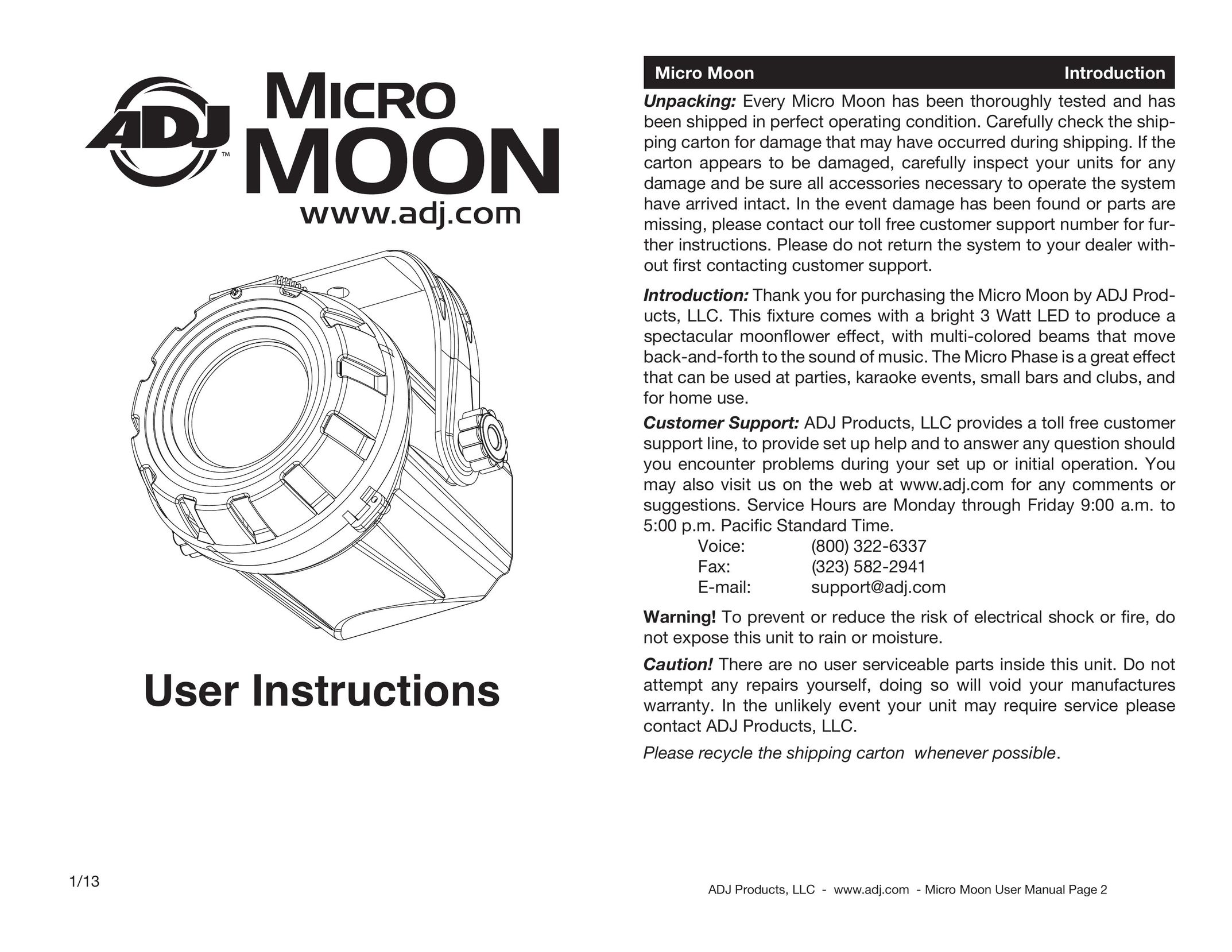 American DJ MIC160 Indoor Furnishings User Manual