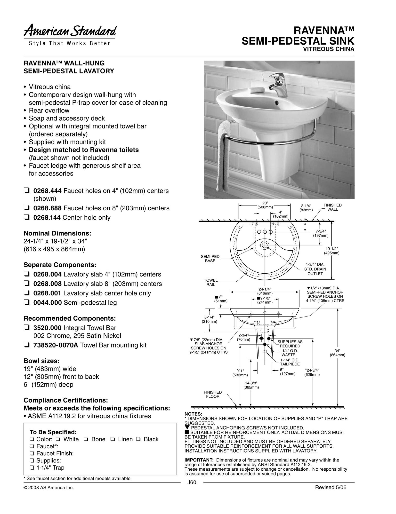 American Standard 0044.000 Indoor Furnishings User Manual