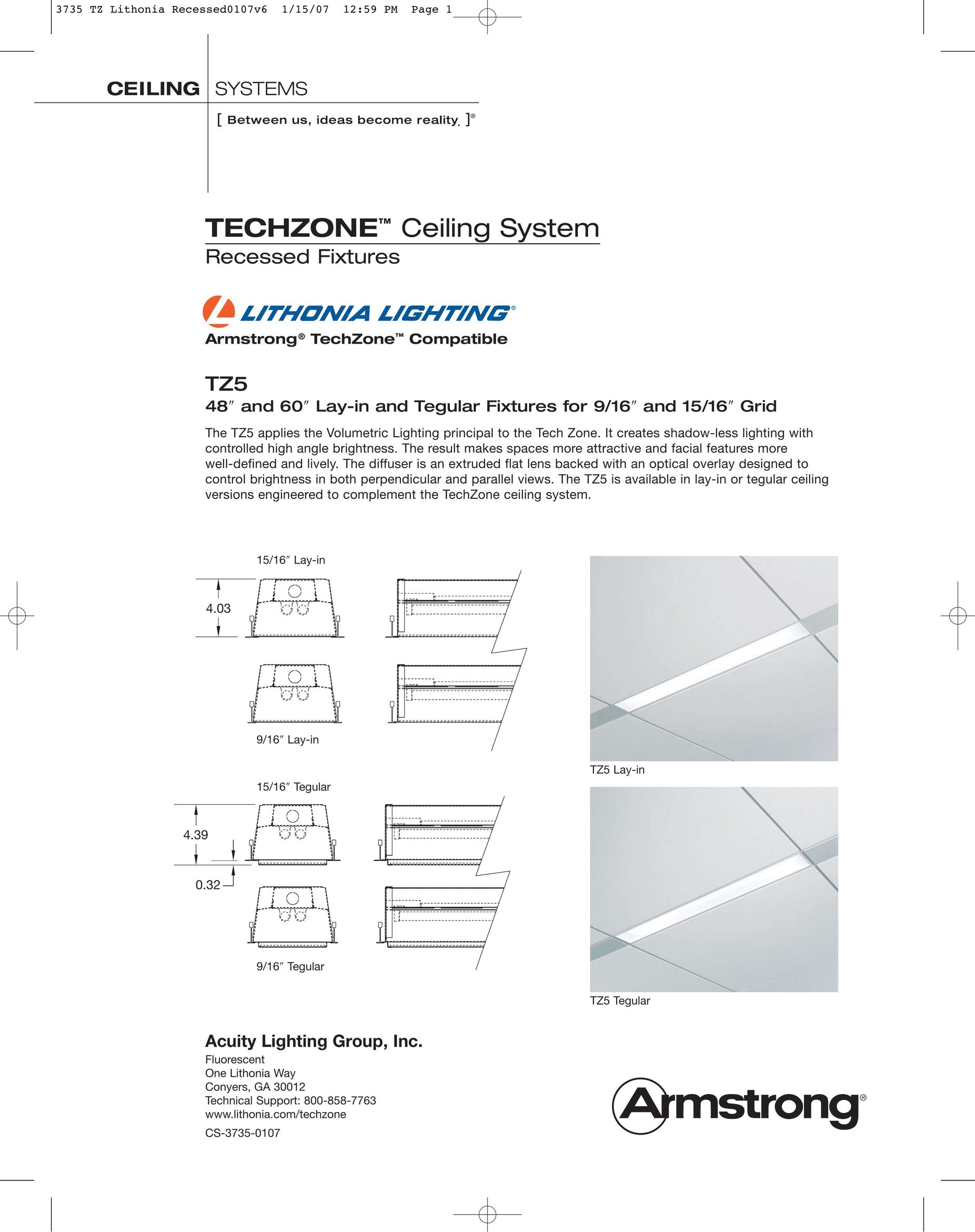 Armstrong World Industries TZ5 Indoor Furnishings User Manual