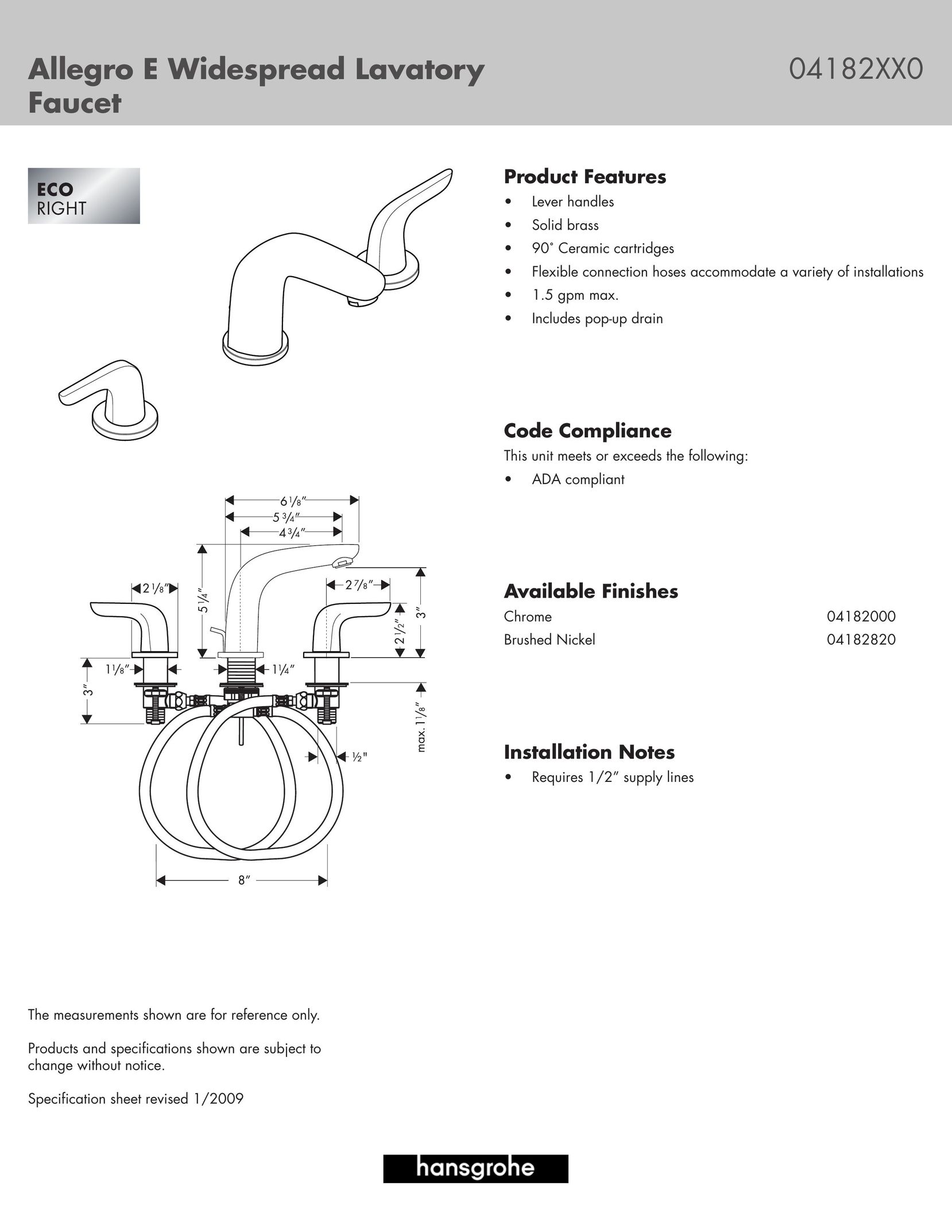 Axor 04182XX0 Indoor Furnishings User Manual