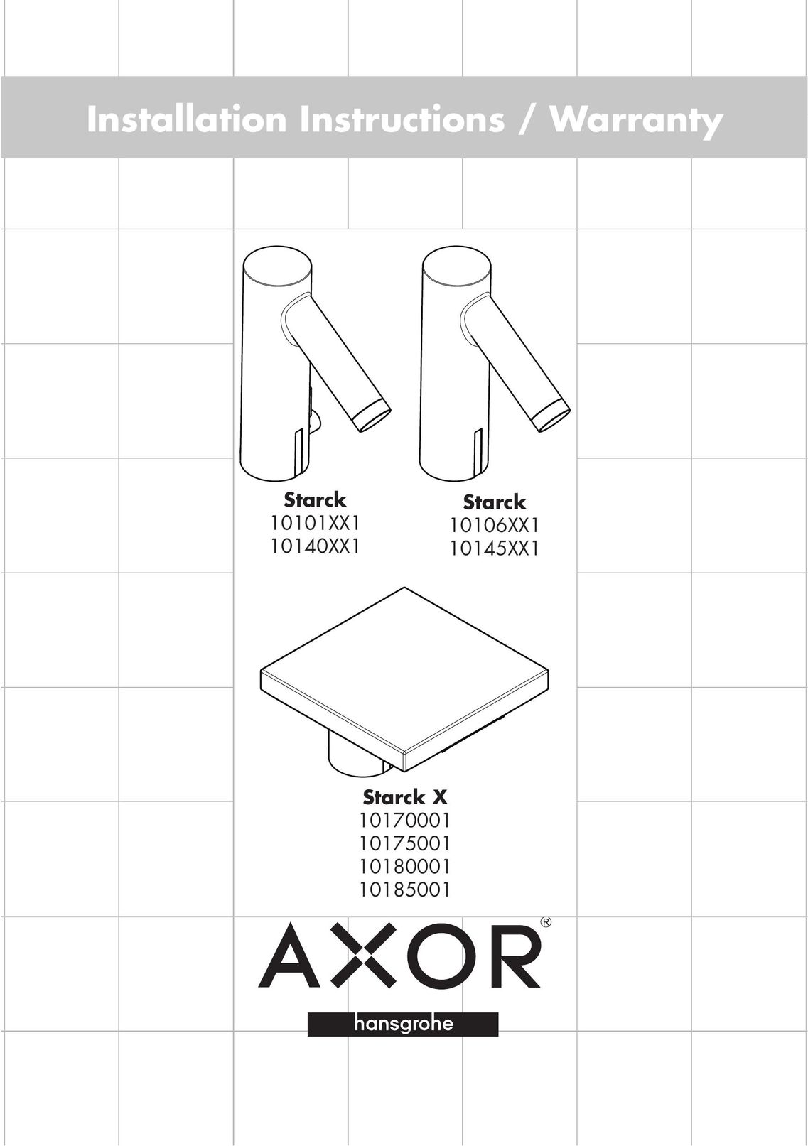 Axor 10145XX1 Indoor Furnishings User Manual