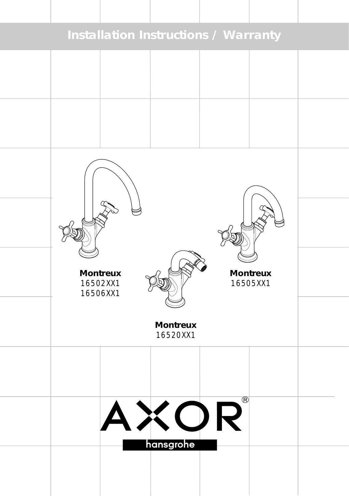 Axor 16505XX1 Indoor Furnishings User Manual