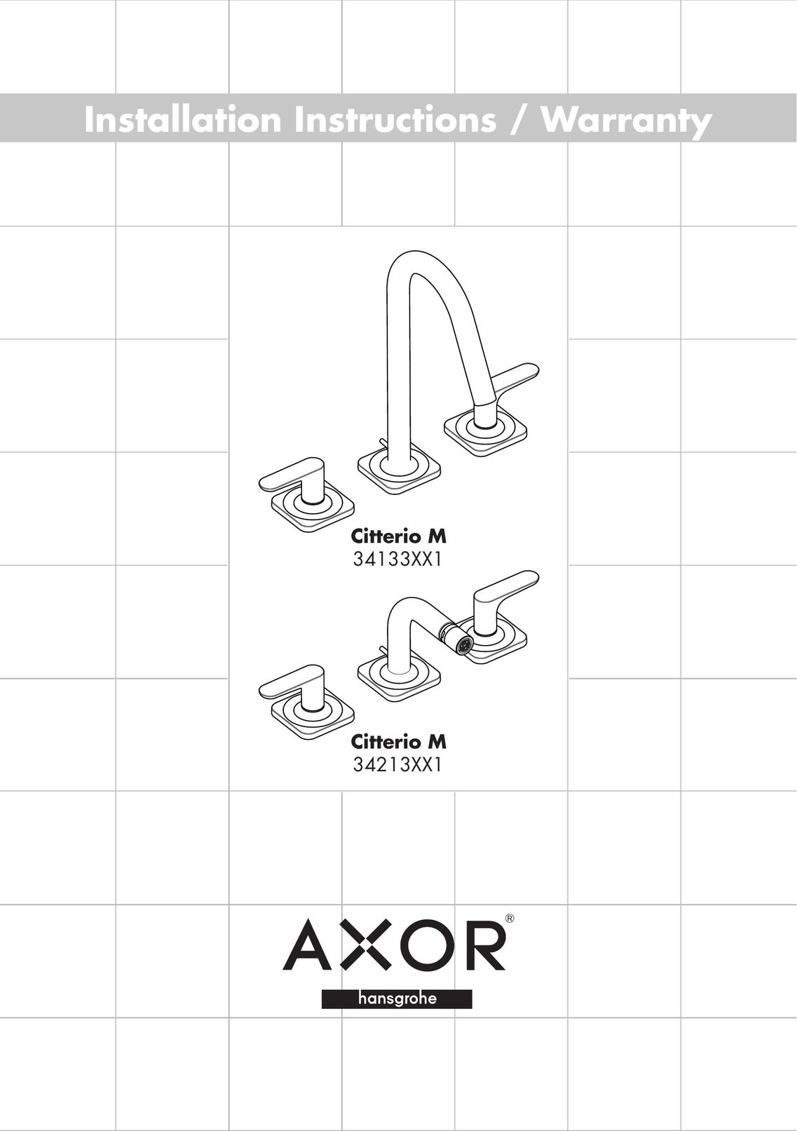 Axor 34213XX1 Indoor Furnishings User Manual