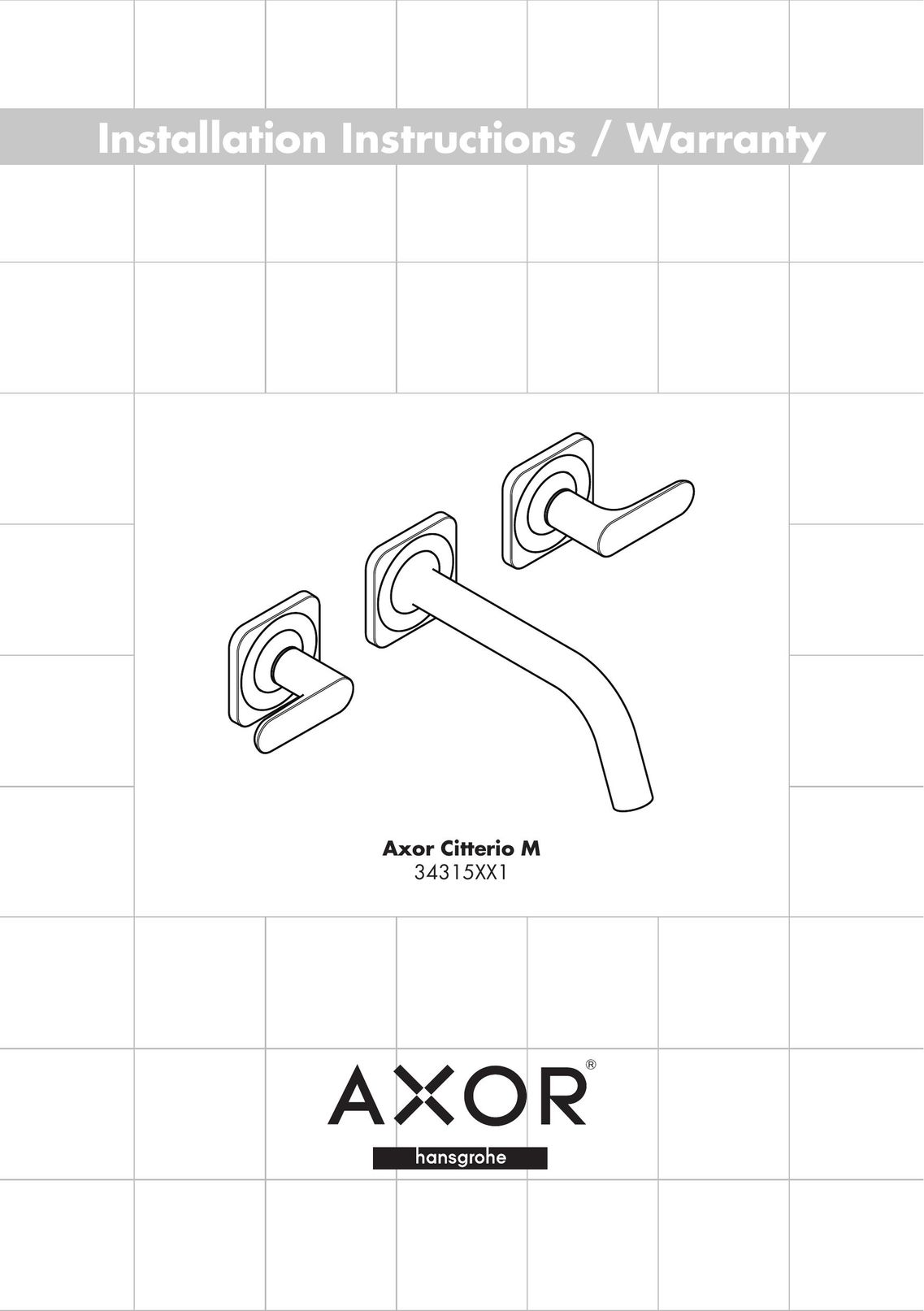 Axor 34315XX1 Indoor Furnishings User Manual