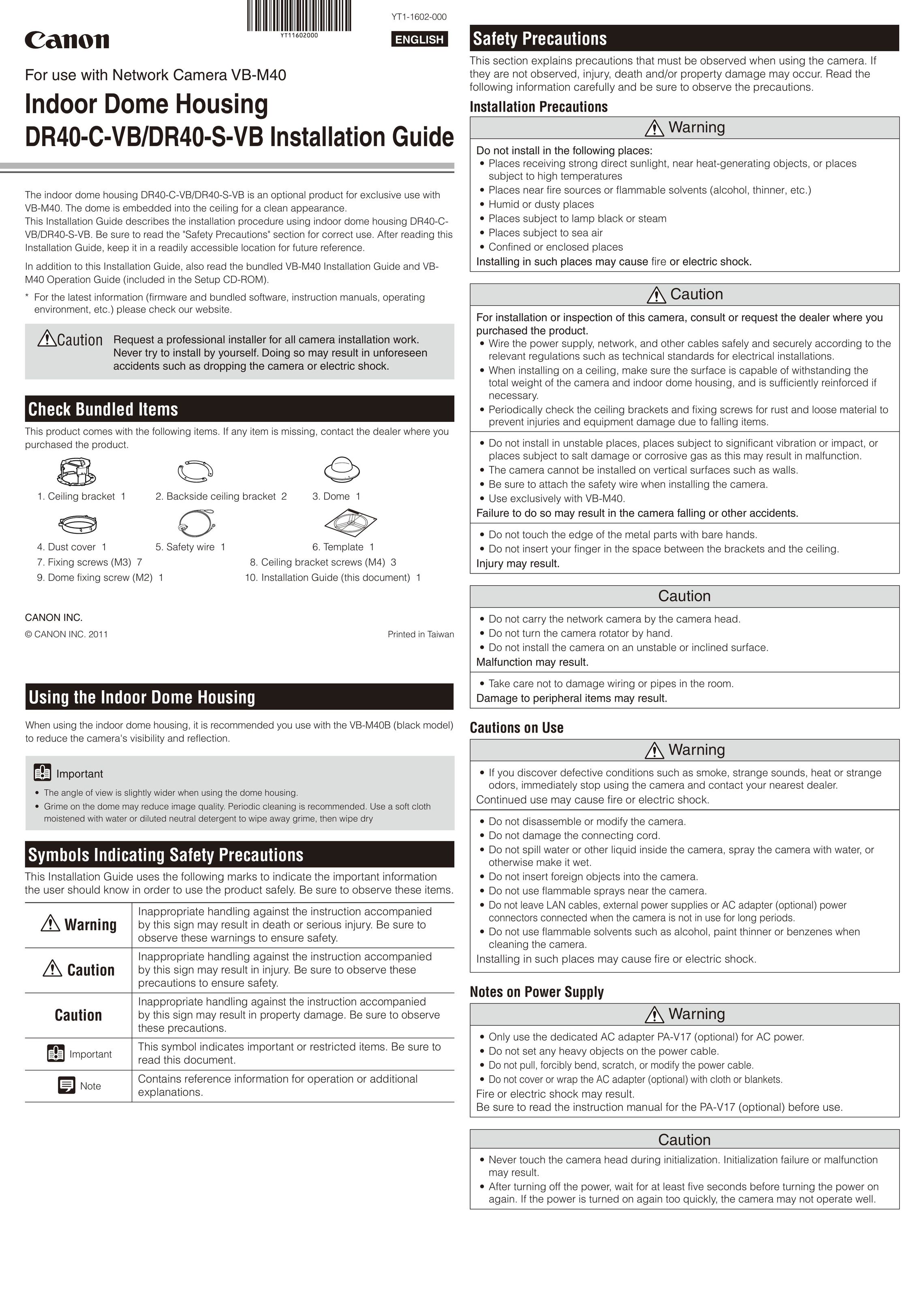Canon DR40-C-VB Indoor Furnishings User Manual