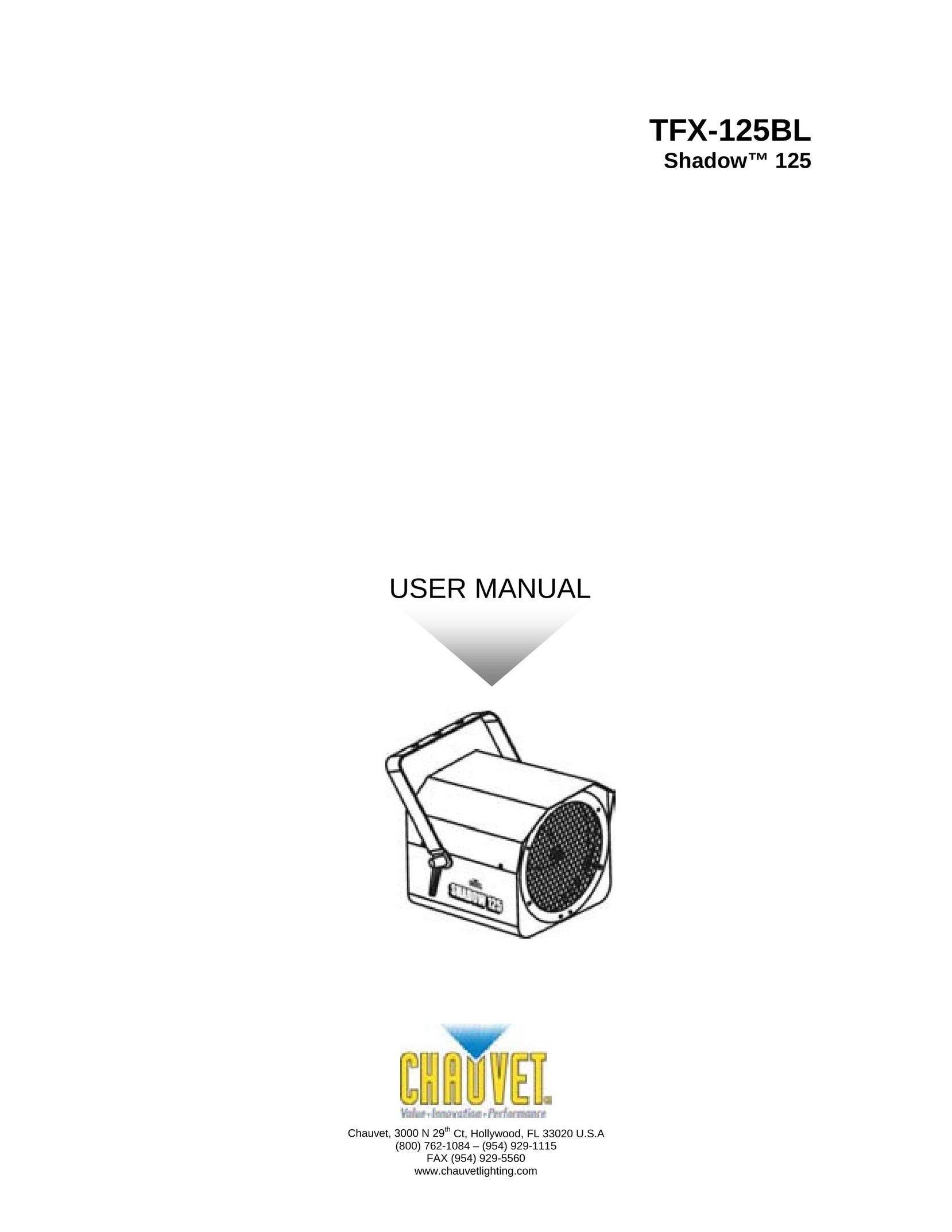 Chauvet TFX- 125BL Indoor Furnishings User Manual