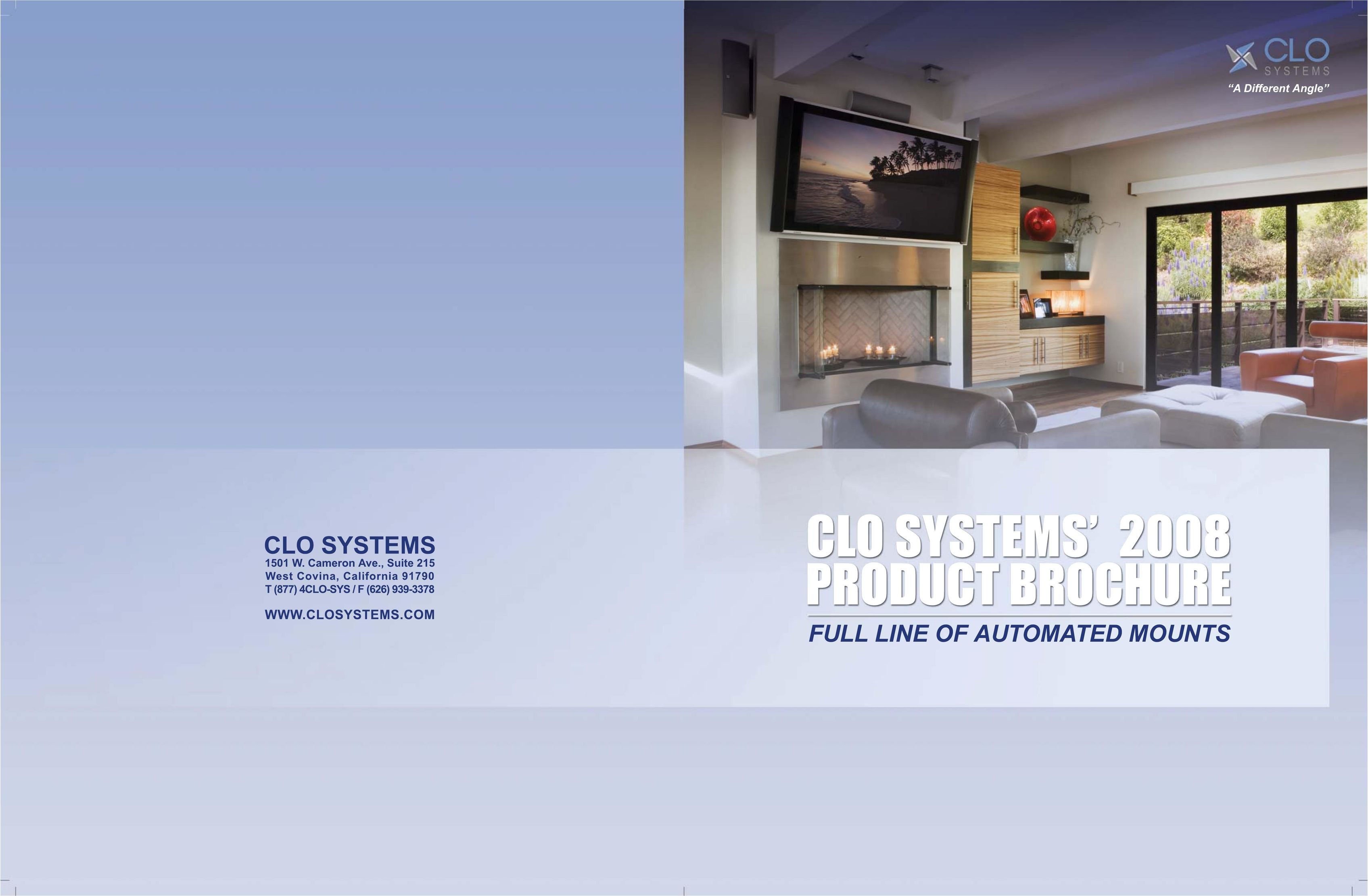 CLO Systems Full Line of Automated Mounts Indoor Furnishings User Manual