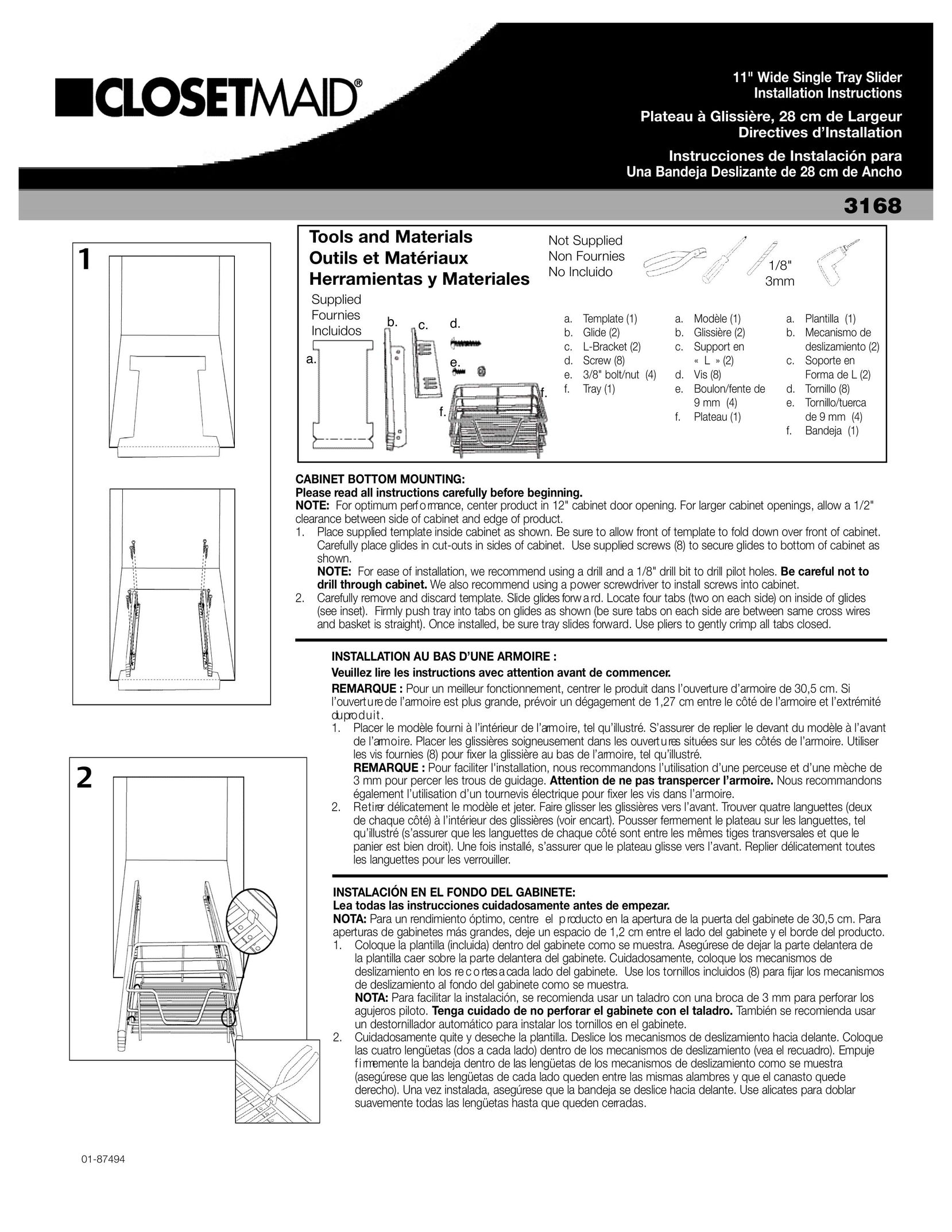 Closet Maid 3168 Indoor Furnishings User Manual