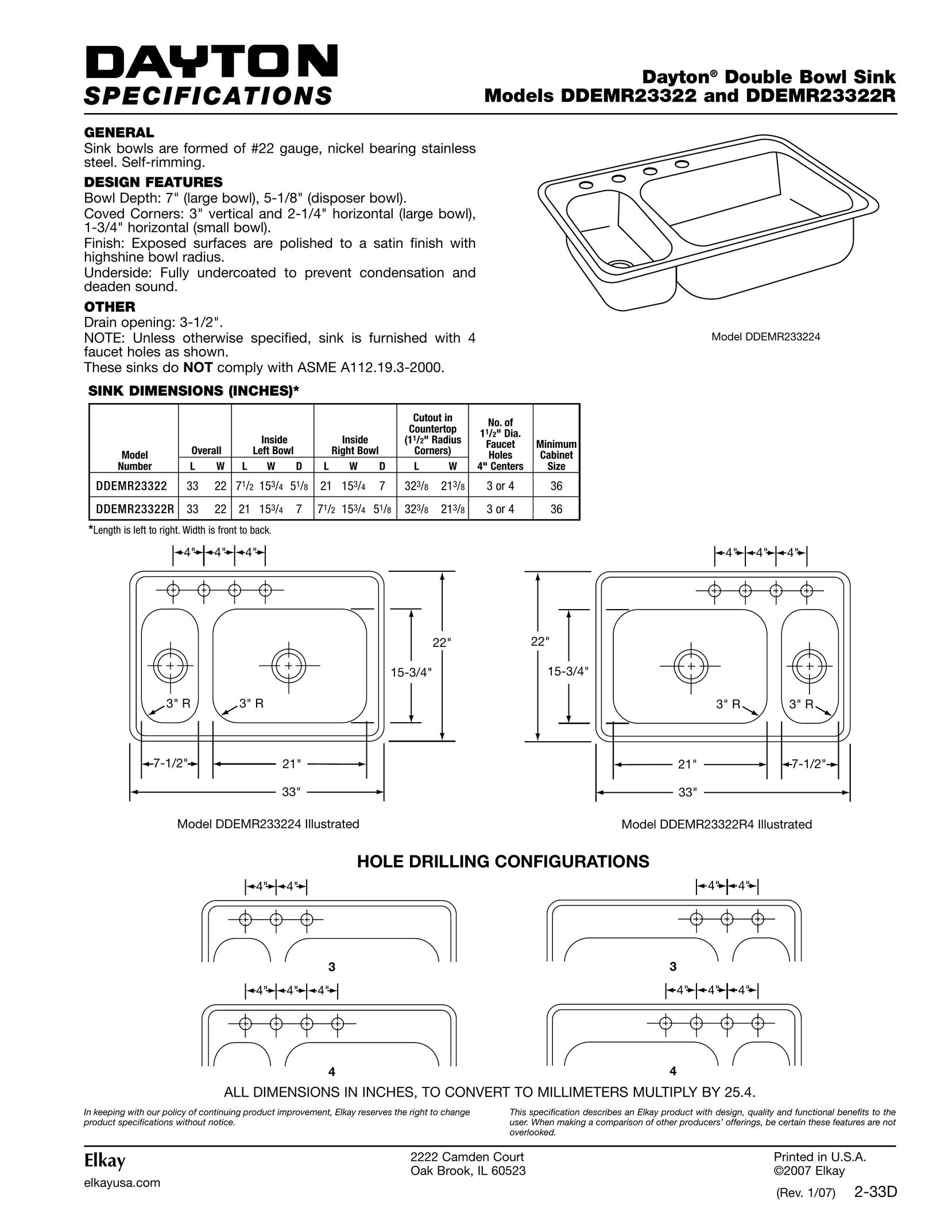 Dayton DDEMR23322 Indoor Furnishings User Manual