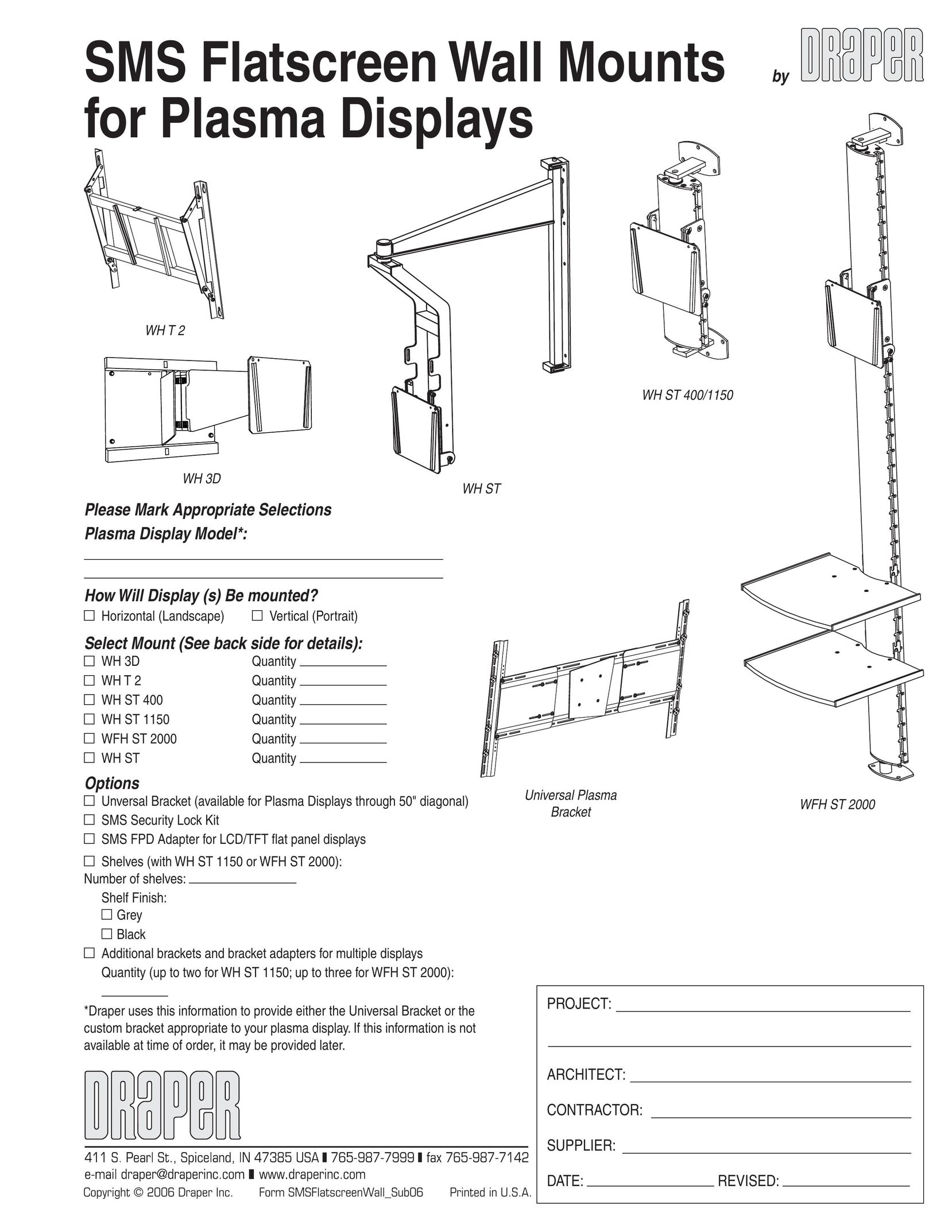 Draper WH ST 400 Indoor Furnishings User Manual